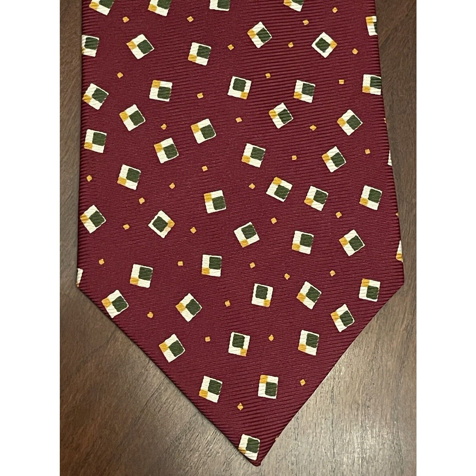 Chaps Chaps Ralph Lauren Burgundy Green 100% Silk Made In Usa Size ONE SIZE - 1 Thumbnail