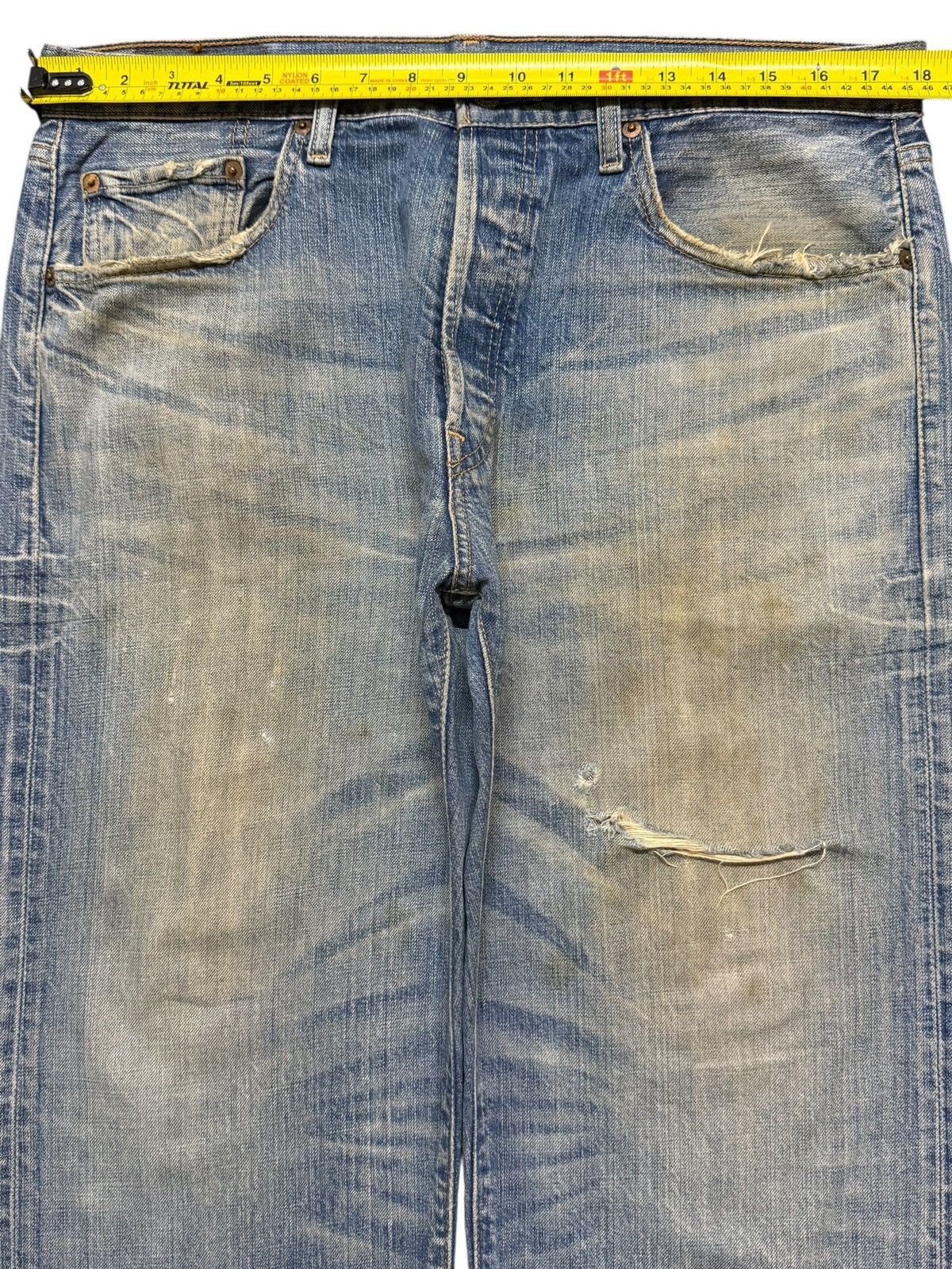 Levi's Vtg 90s Levis 501 Mud Wash Faded Whisker Wide Leg Straight Size US 36 / EU 52 - 11 Thumbnail
