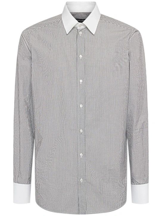 Dolce & Gabbana o1lsvrm0425 Striped Poplon Shirt in Multicolor Size US XL / EU 56 / 4 - 1 Thumbnail