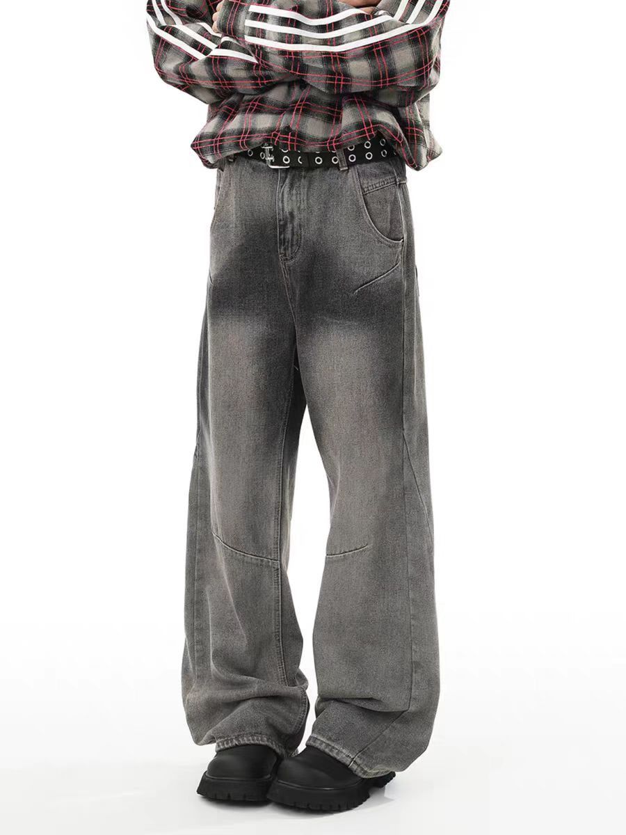 Japanese Brand × Jean Vintage Aged Smokey Grey Washed Loose Jeans Size US 32 / EU 48 - 2 Thumbnail