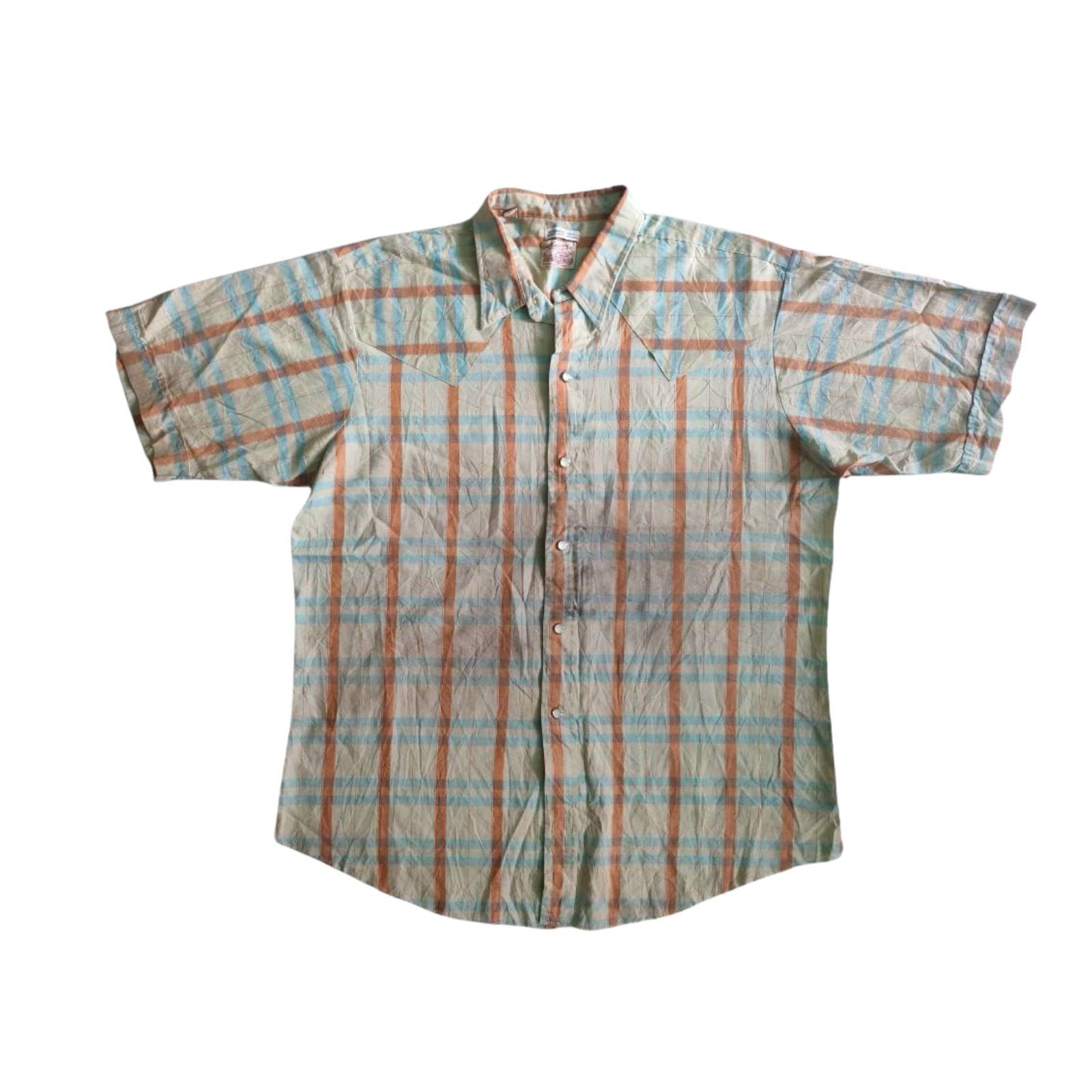 Other Vintage 70s Western Shirt Pearl Snap Plaid Made In USA Size US XL / EU 56 / 4 - 1 Thumbnail