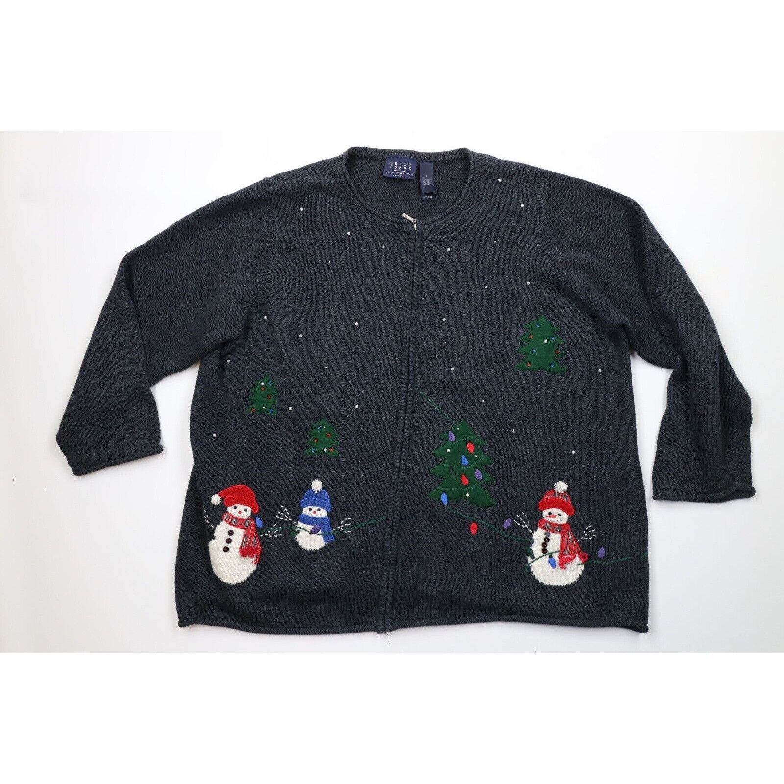 Vintage Vintage 90s Streetwear Marled Knit Christmas Snowman Sweater Size 3XL / US 20-22 - 1 Thumbnail