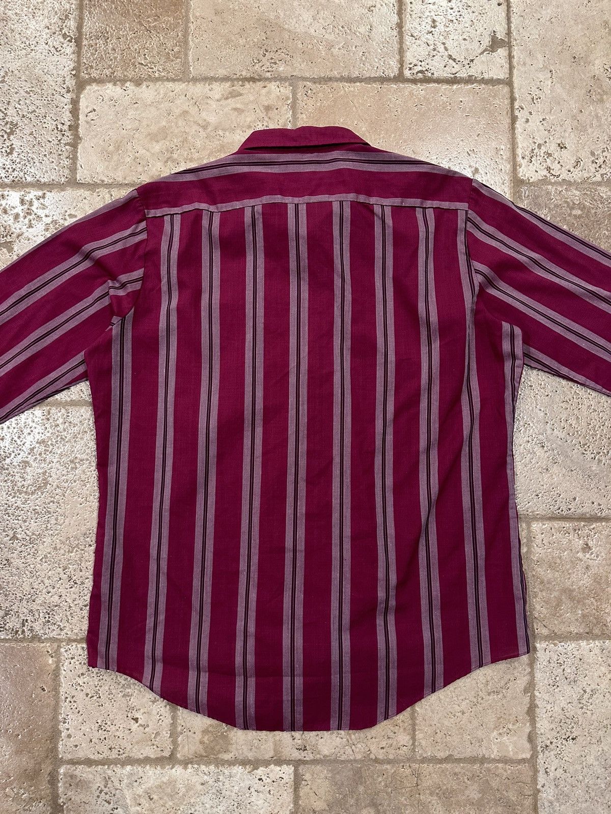 Vintage Vintage Sasson Woven Stripes Red / White Button Up Shirt Size US L / EU 52-54 / 3 - 8 Thumbnail