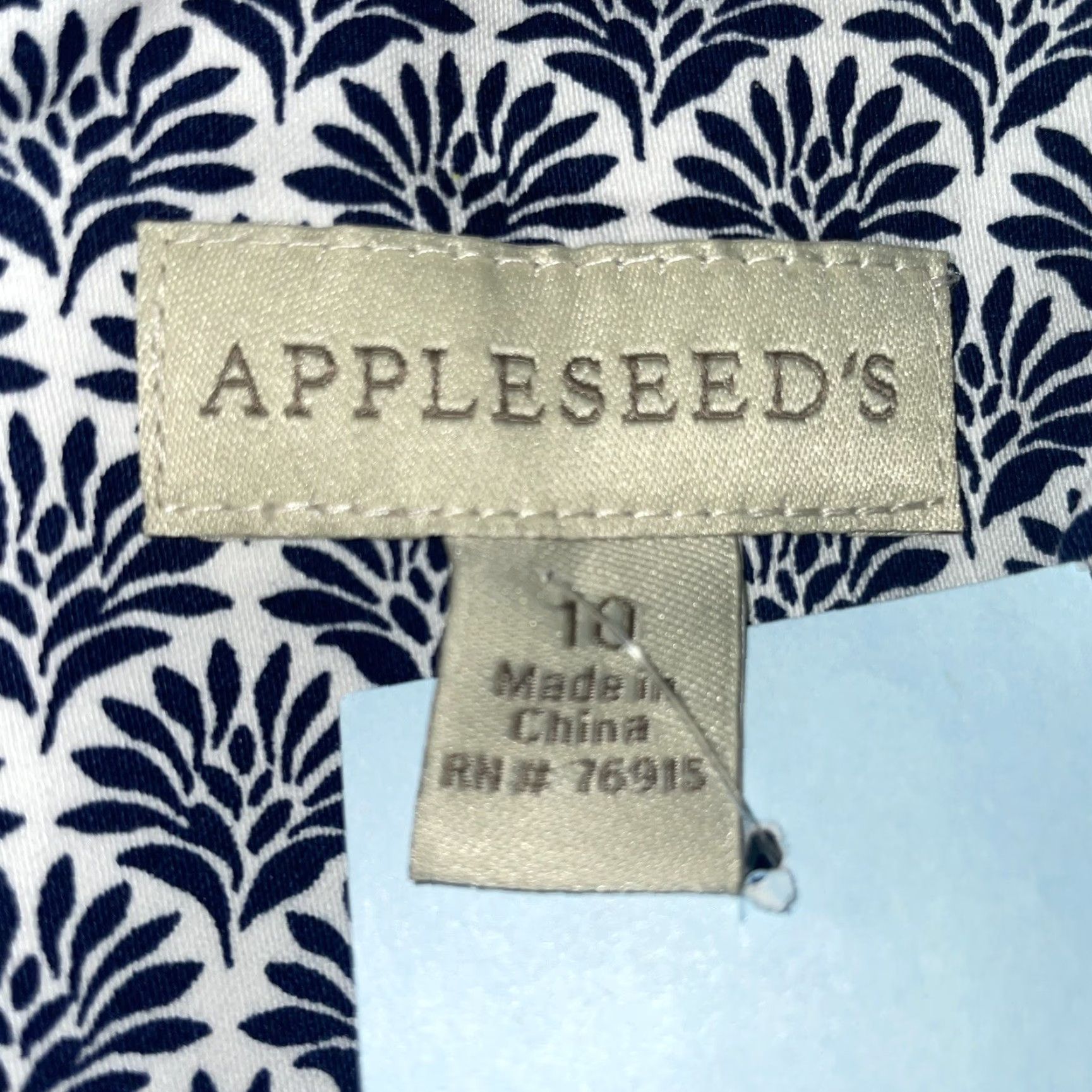 Vintage VINTAGE Appleseed’s Scallop Trim Sleeveless Dress Size 10 White Navy Blue Floral NWT Size L / US 10 / IT 46 - 5 Thumbnail