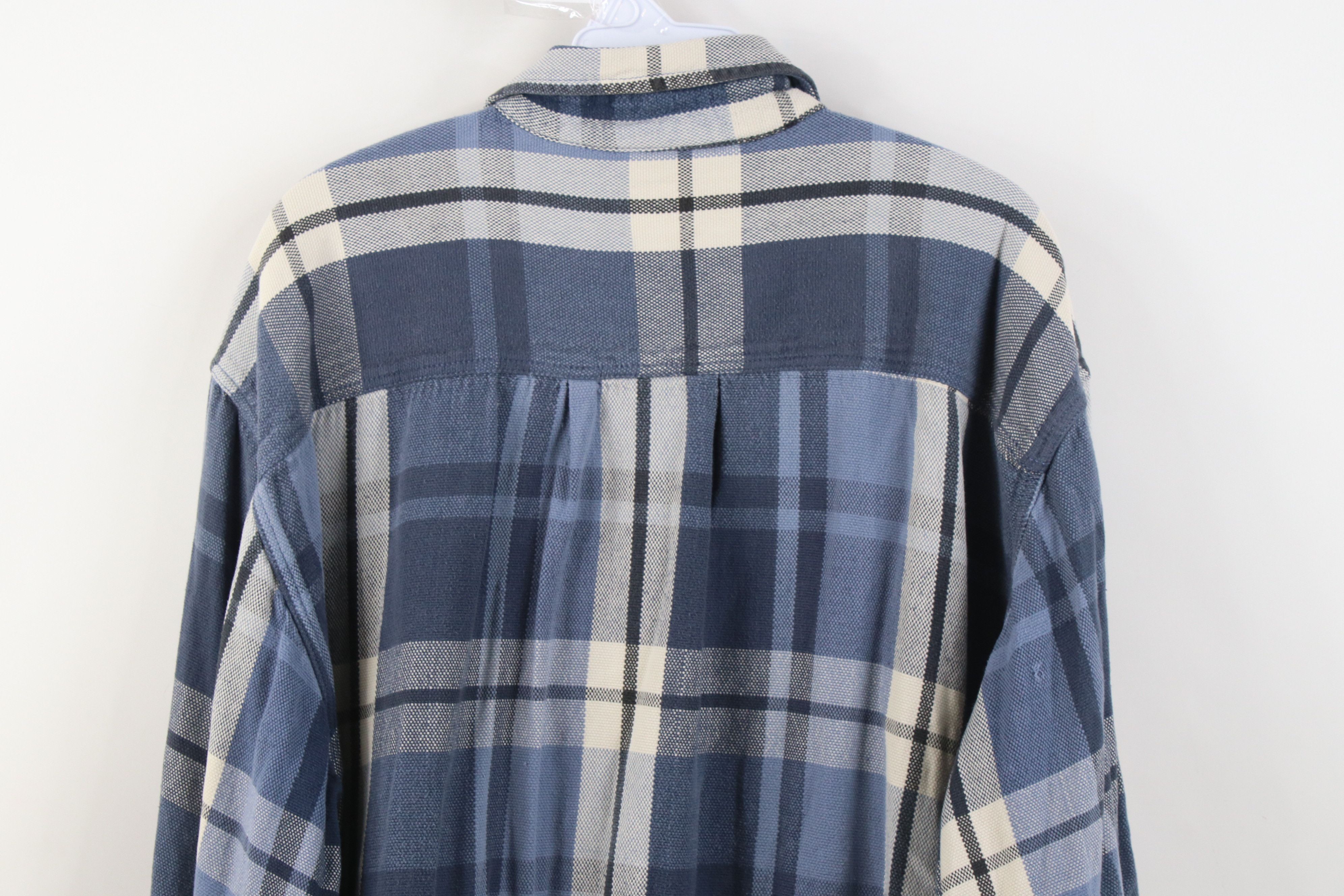Levi's Vintage 90s Levis Baggy Fit Collared Button Shirt Blue Plaid Size US L / EU 52-54 / 3 - 12 Thumbnail