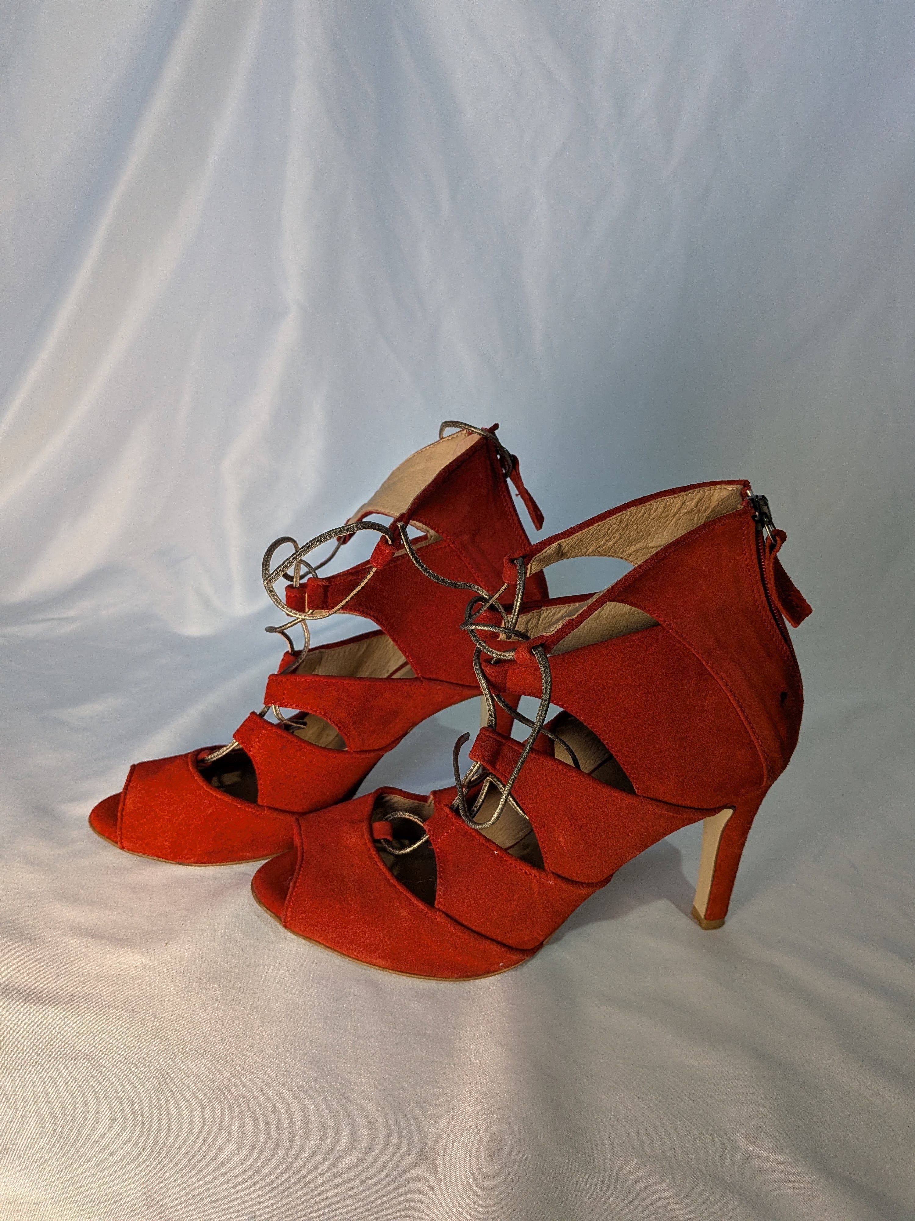 Versace Versace 19V69 Italia Red Suede Heels Pumps Size 40 Us 9 Size US 10 / IT 40 - 2 Thumbnail