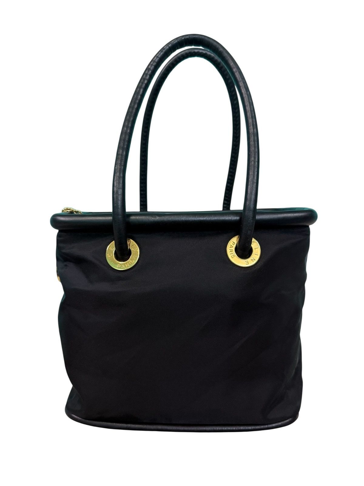 Celine RARE VINTAGE CELINE NYLON LEATHER HANDBAG Size ONE SIZE - 5 Thumbnail