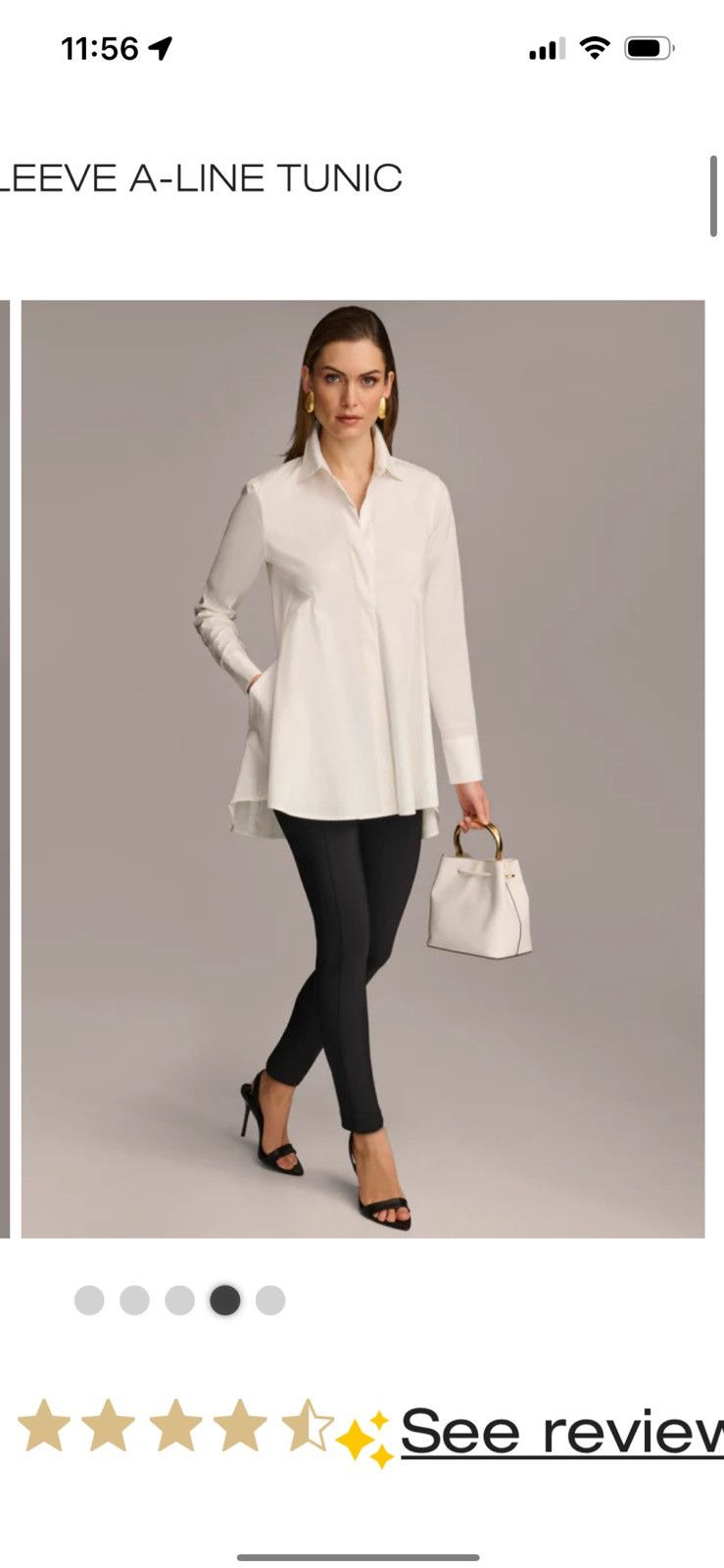 Donna Karan DONNA KARAN Long Sleeve A-LINE Tunic w/Pockets Size S / US 4 / IT 40 - 4 Thumbnail