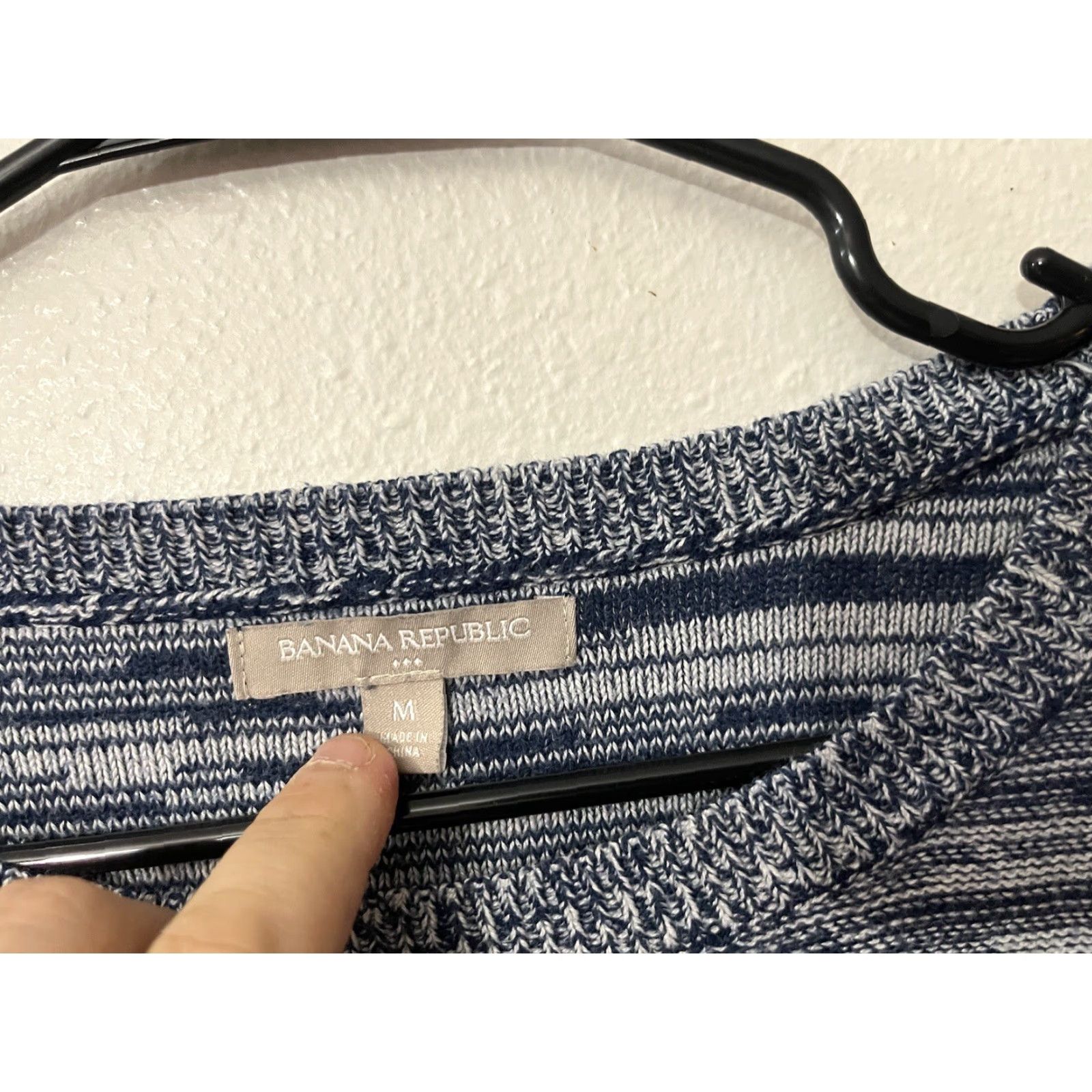 Banana Republic Banana Republic Sweater Women Medium Blue Heather Crop Long Sleeve Crew Neck Tee Size M / US 6-8 / IT 42-44 - 2 Thumbnail