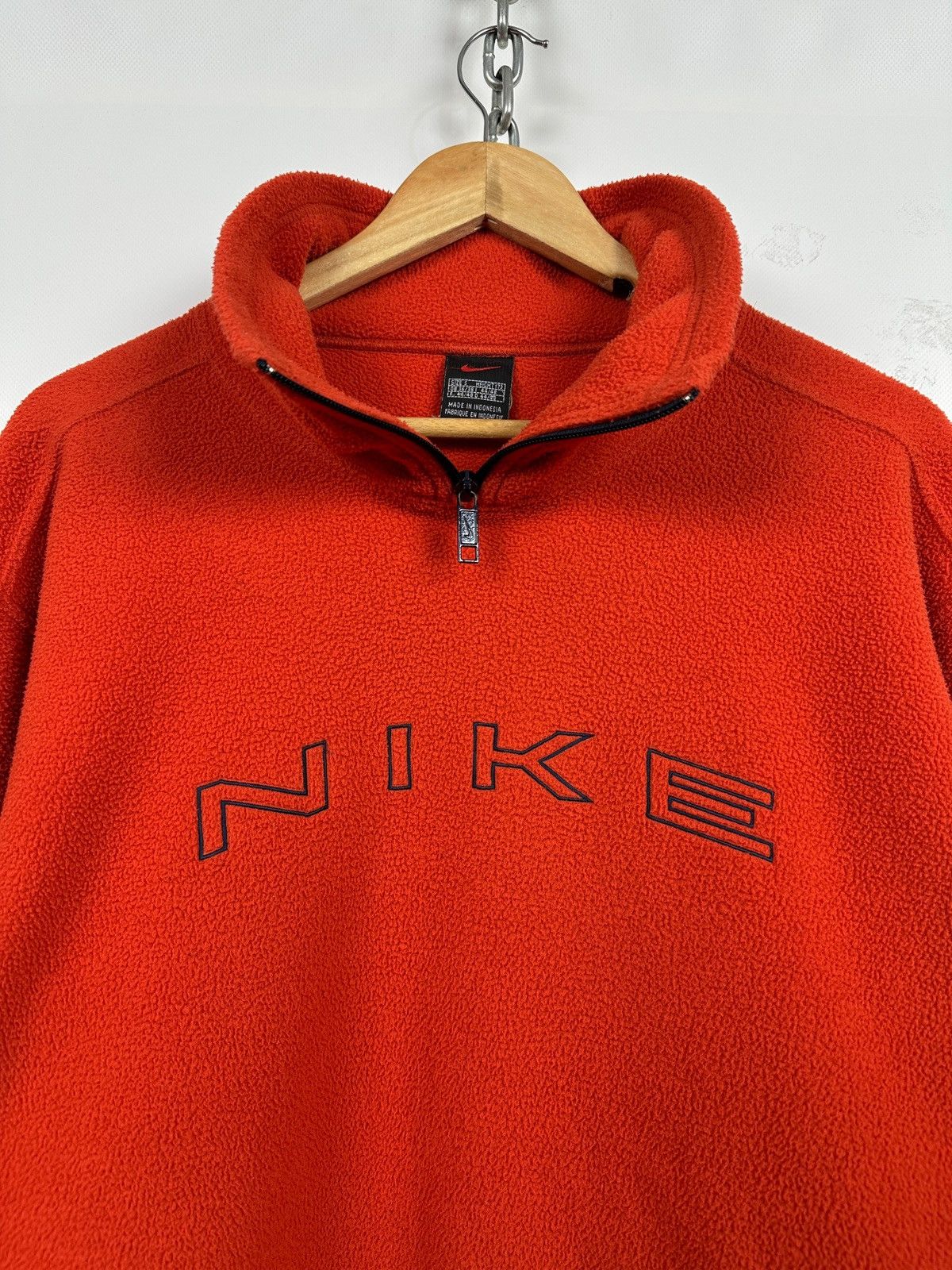 Nike 90s Vintage Nike Center Big Logo Fleece Half Neck Jacket Size US S / EU 44-46 / 1 - 3 Thumbnail
