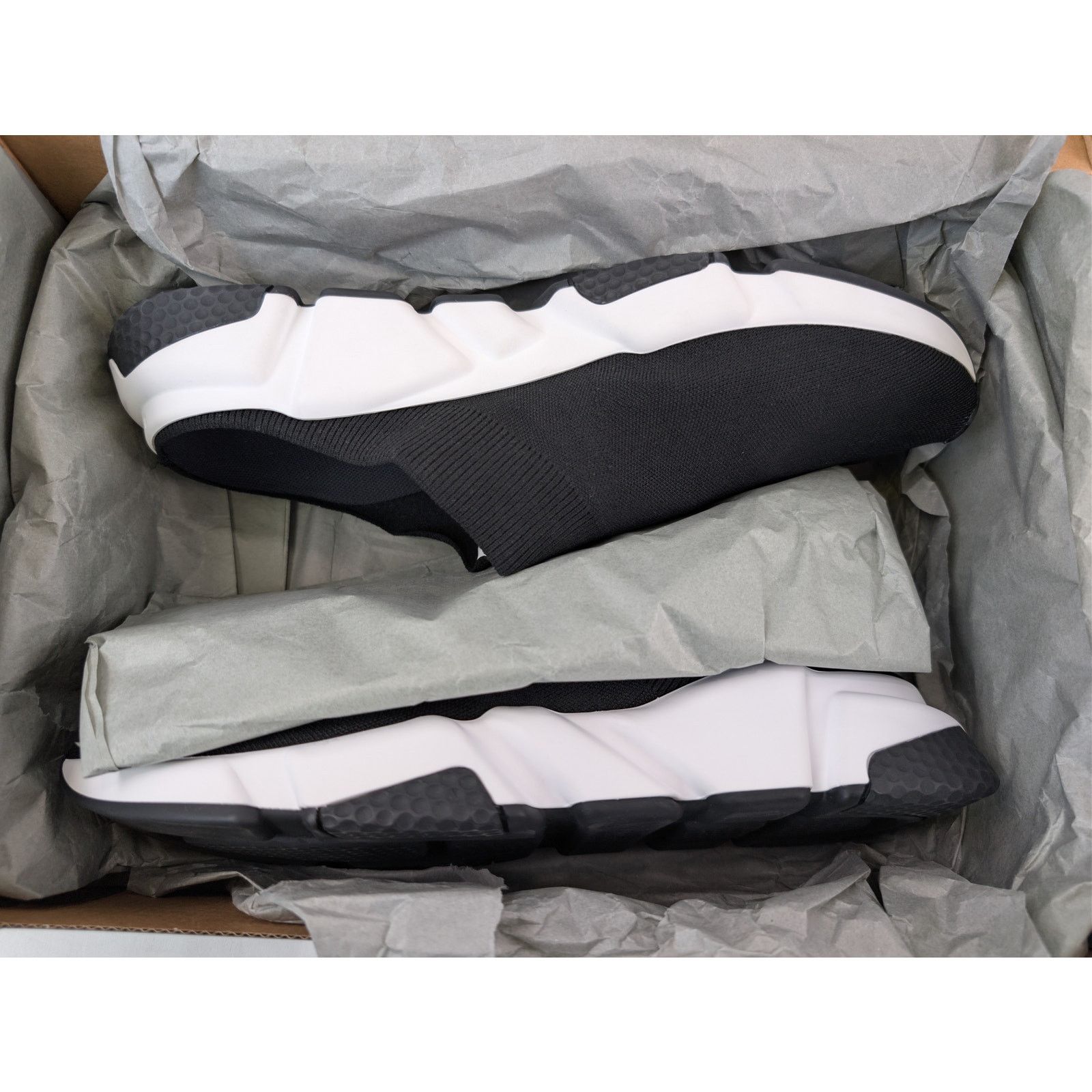 Balenciaga o1rshd1 Speed Mule Slide Slipper in Black / White Size US 9 / EU 42 - 19 Thumbnail