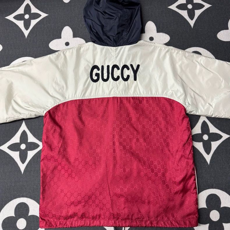 Gucci Gucci White and red stitched hooded windbreaker jacket Size US M / EU 48-50 / 2 - 3 Thumbnail