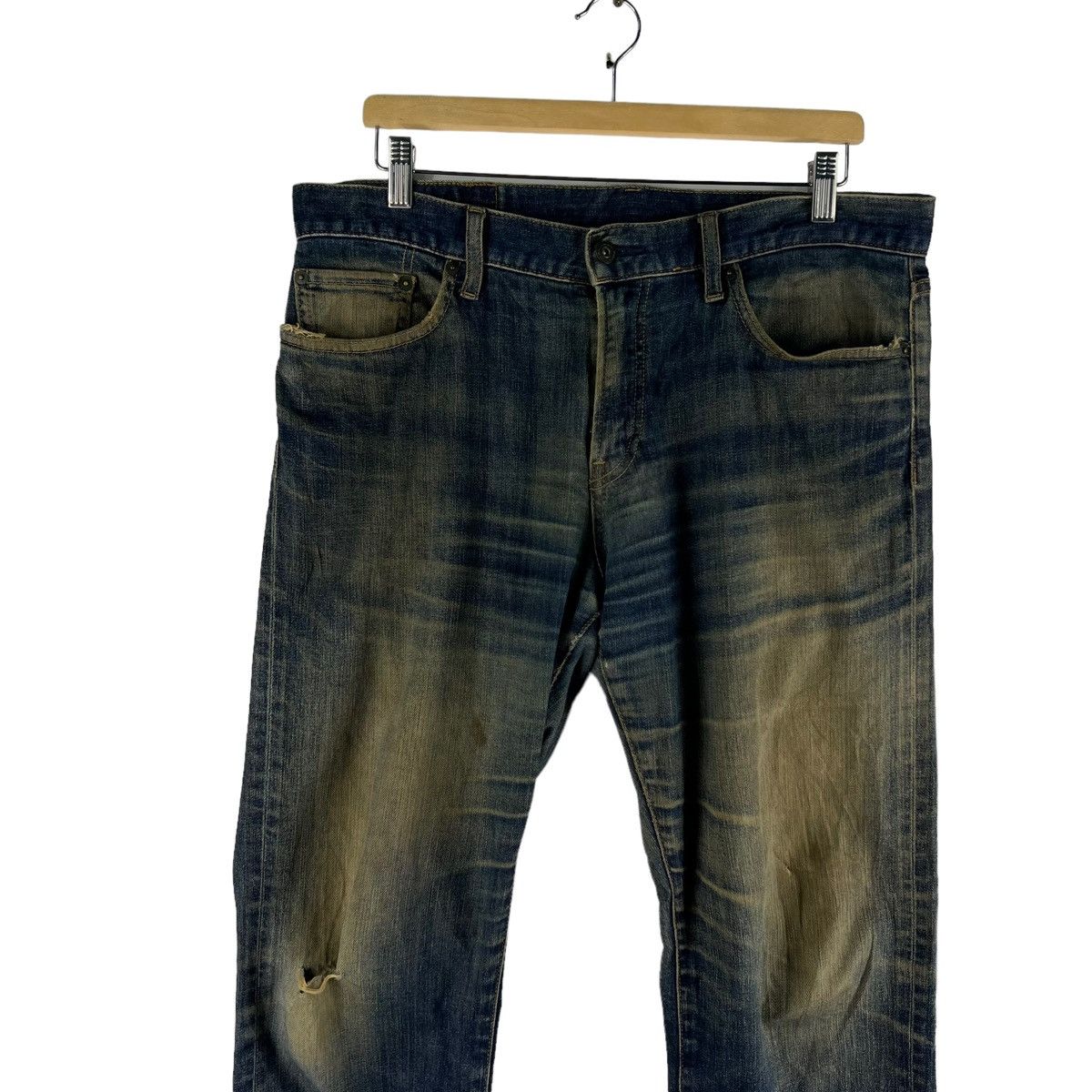 Japanese Brand 🔥VTG DISTRESSED DENIM JEANS UJ ISSEY MIYAKE Size US 38 / EU 54 - 2 Thumbnail