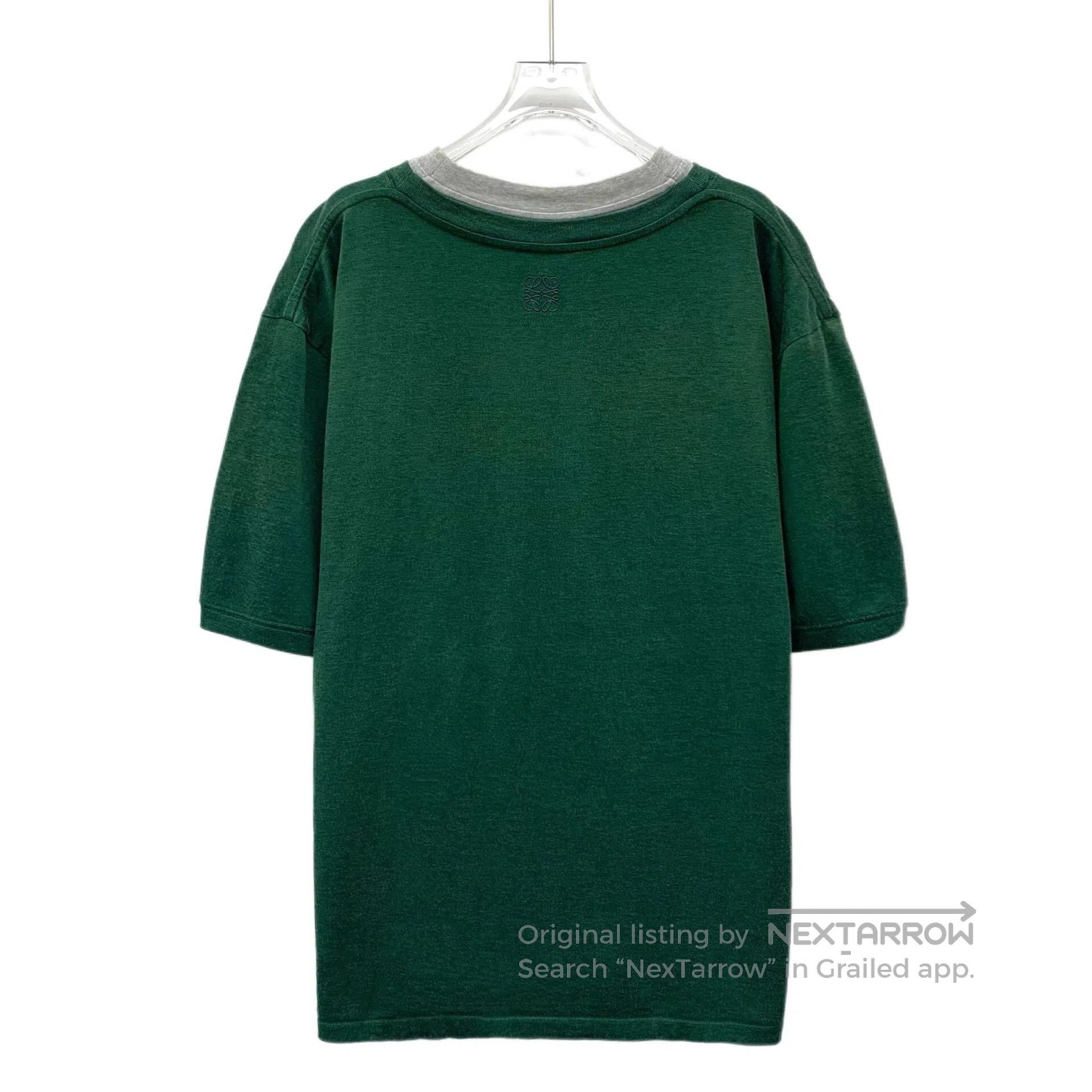 Loewe Loewe 25 Green Logo Embroidered Cotton T-shirt. Size US L / EU 52-54 / 3 - 2 Thumbnail