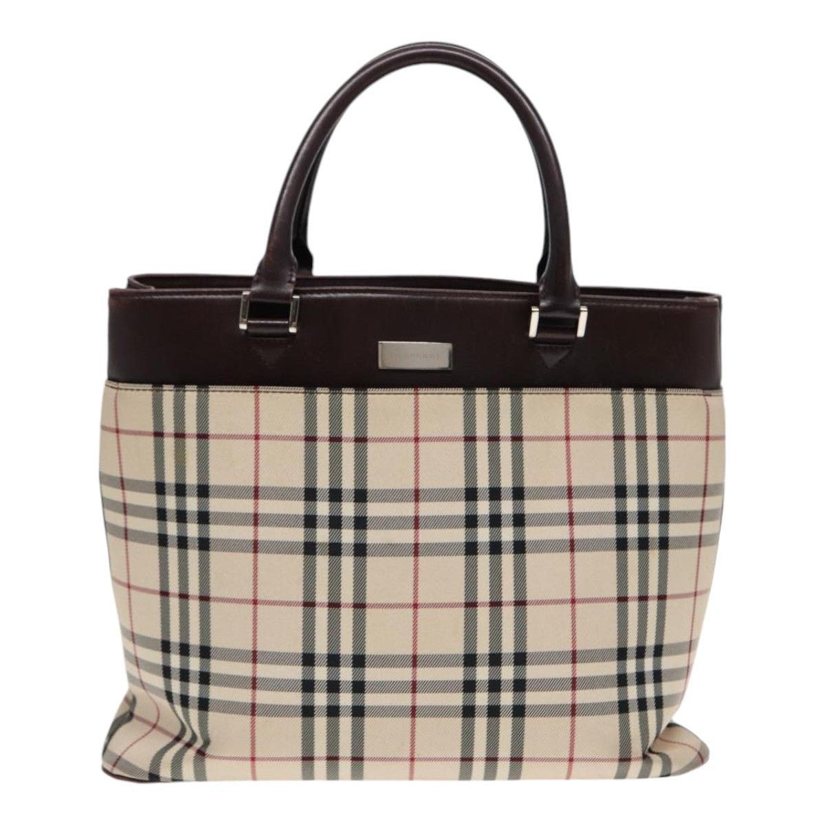 Burberry Burberry Nova Check Hand Bag Canvas Beige Silver Size ONE SIZE - 13 Thumbnail