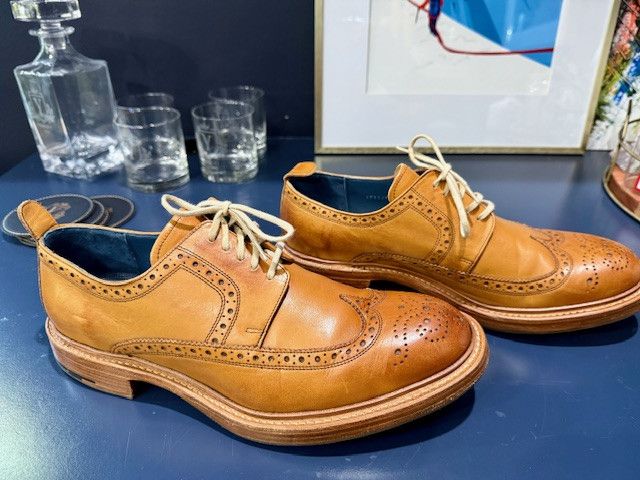 Barker Bailey Cedar Calf Brogue Derby Shoes Size US 9 / EU 42 - 2 Thumbnail