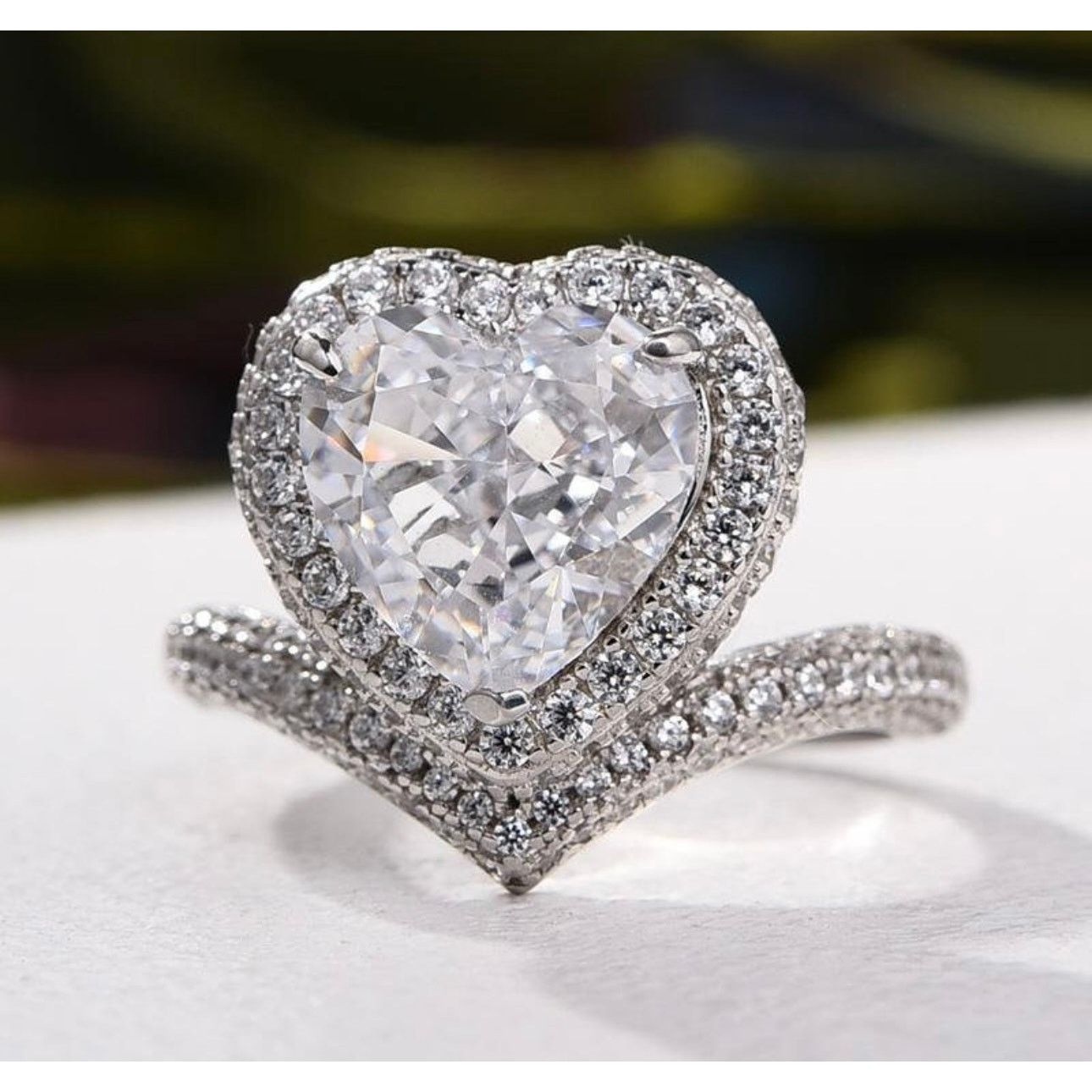 Other 1 carat Moissanite Heart Shaped Cut Ring 8 Size ONE SIZE - 3 Thumbnail