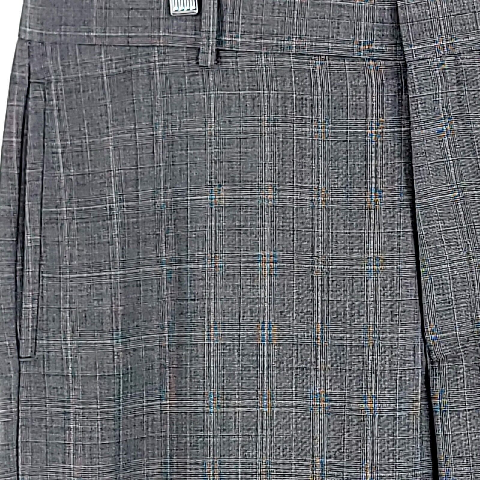 Other Ballin Rendezvous Wool Gray Plaid Flat Front Mid Rise Dress Size 34R - 2 Thumbnail