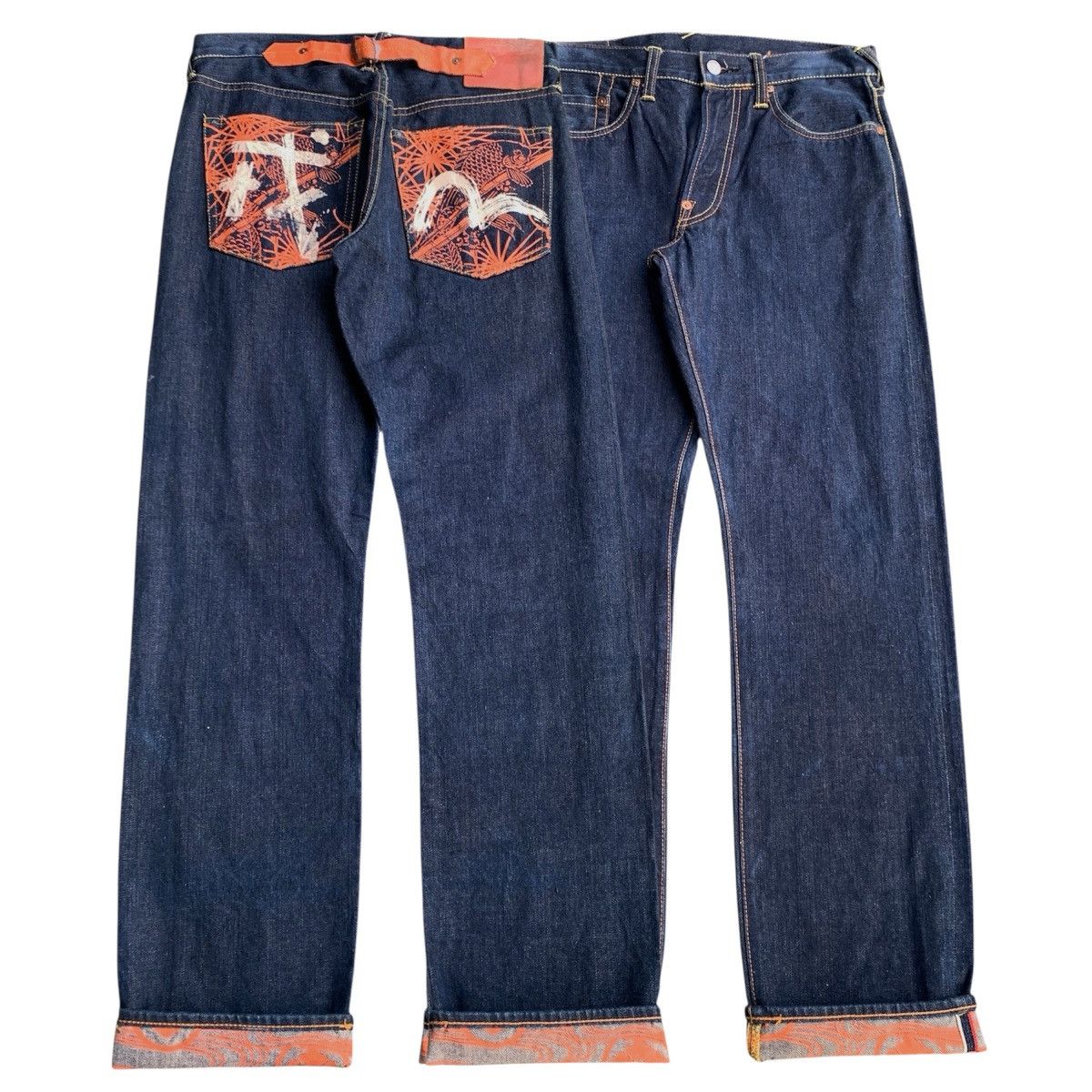 Evisu Vintage Evisu Buckle Back Koi Fish Painted Selvedge Denim Size US 30 / EU 46 - 1 Thumbnail