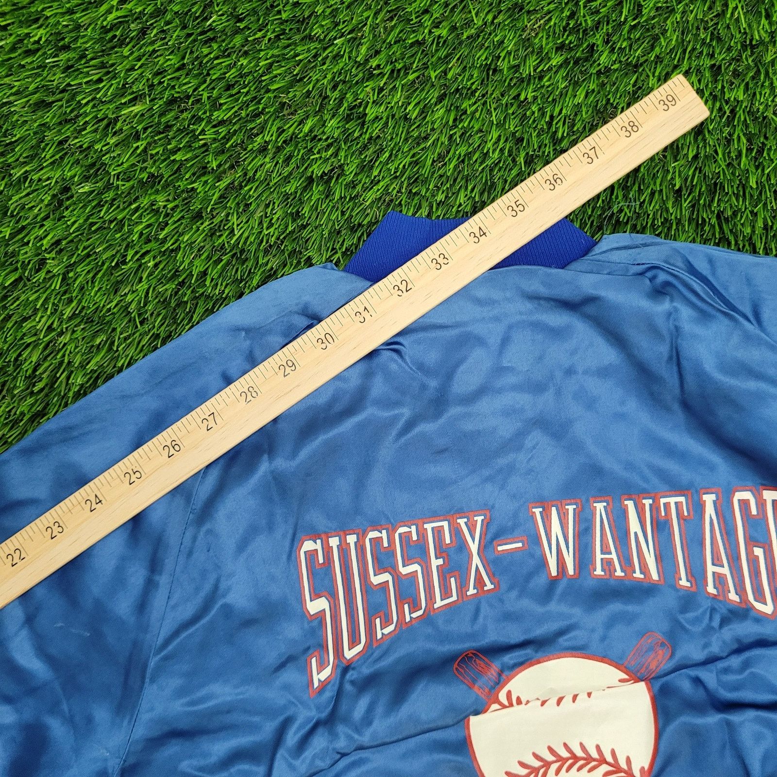 Vintage Vintage 90s Sussex-Wantage Jacket M 23x24 Blue Softball Boxy Size US M / EU 48-50 / 2 - 3 Thumbnail
