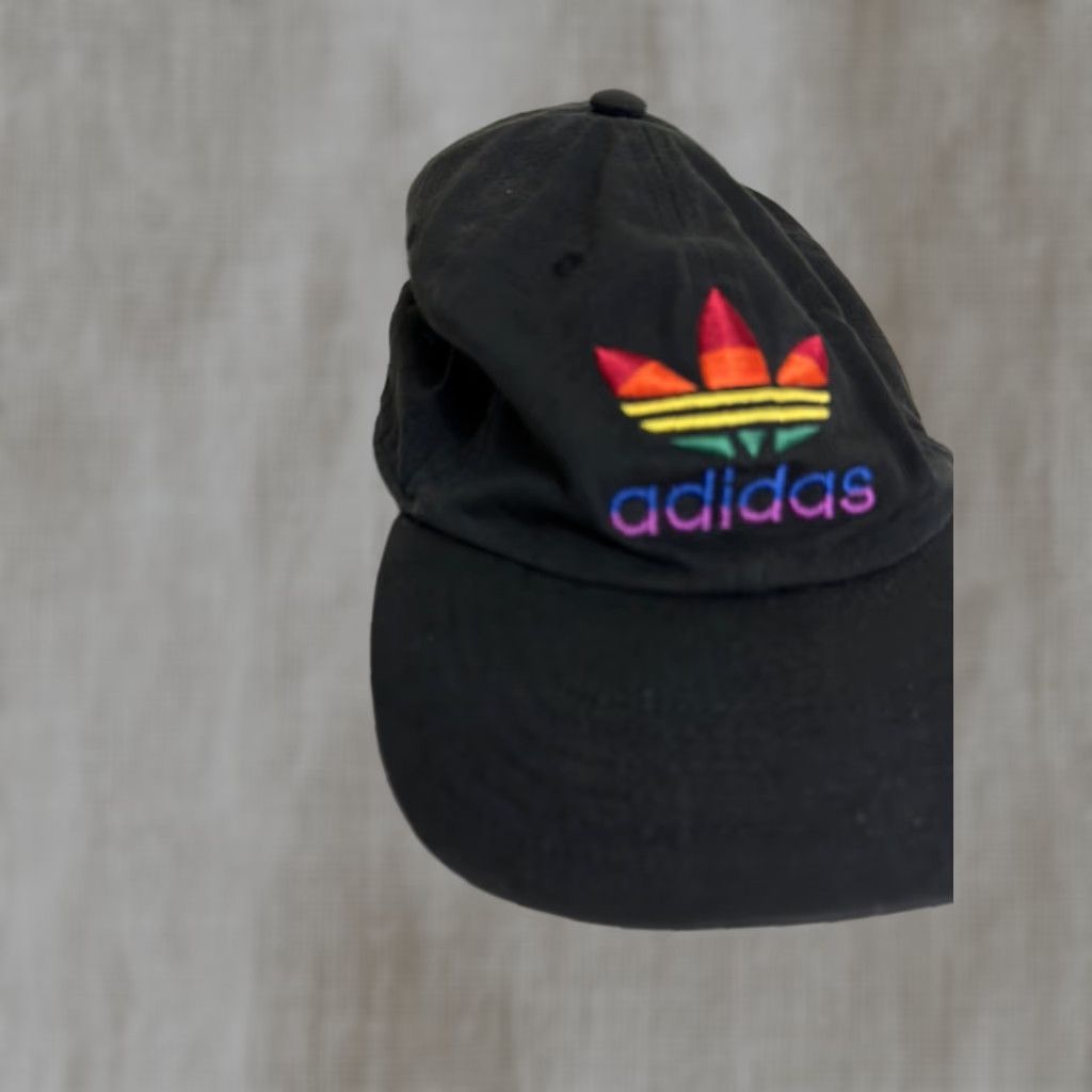 Adidas Adidas Hat Cap Rainbow Trefoil Logo Black Dad Cap OSFM Strapback Love Pride Cap Hat Size ONE SIZE - 1 Thumbnail
