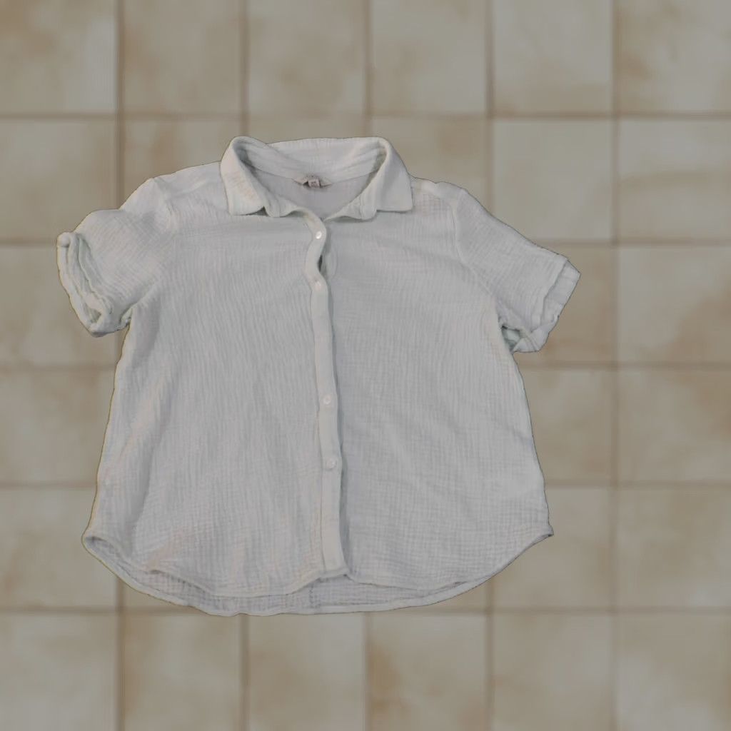 Lucky Brand Lucky Brand Button-Up Shirt Women M Short Sleeve Green Cotton Casual Regular Vintage: No Size M / US 6-8 / IT 42-44 - 1 Thumbnail