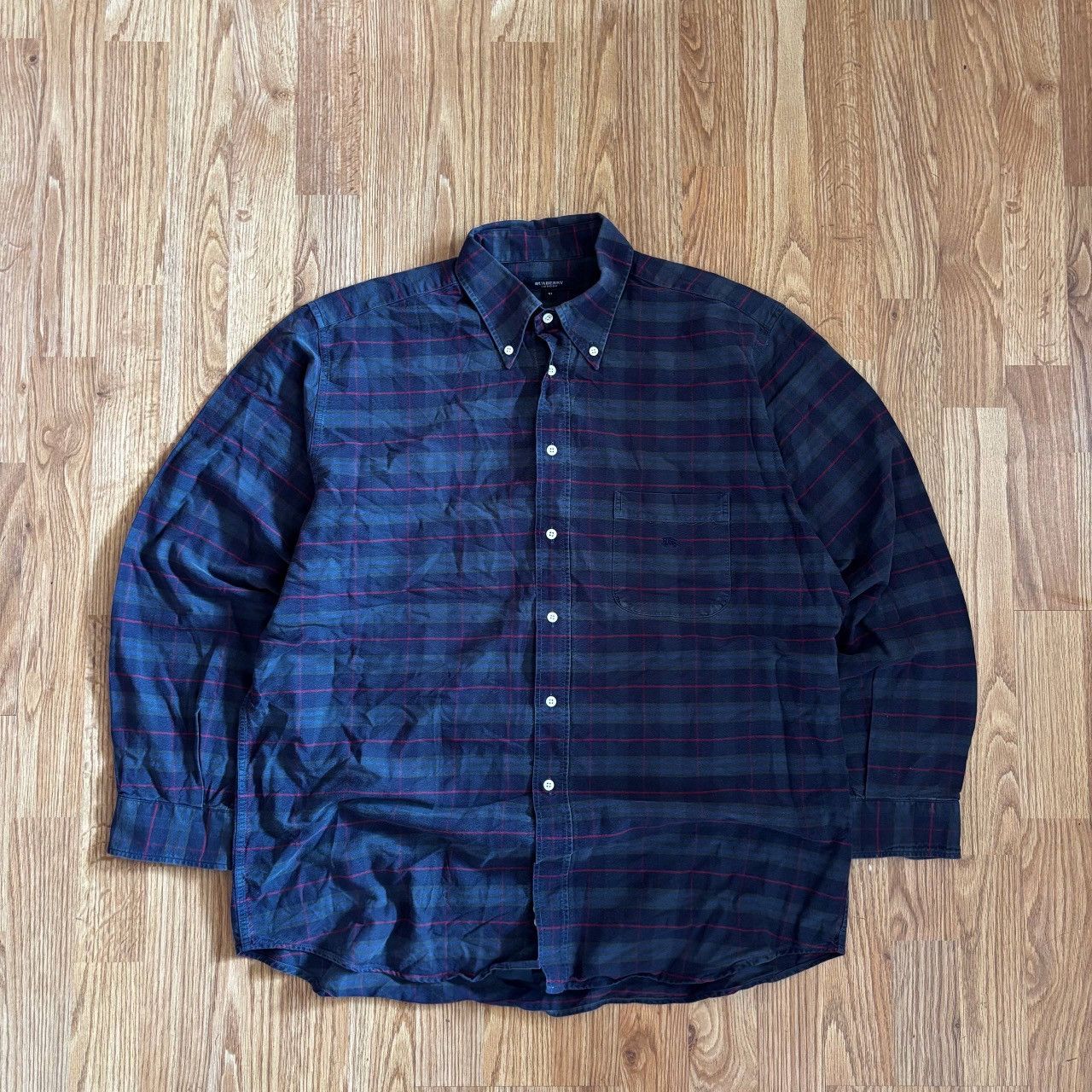 Burberry Burberry Men’s Multi Color Plaid Cotton Flannel Button L Size US L / EU 52-54 / 3 - 1 Thumbnail