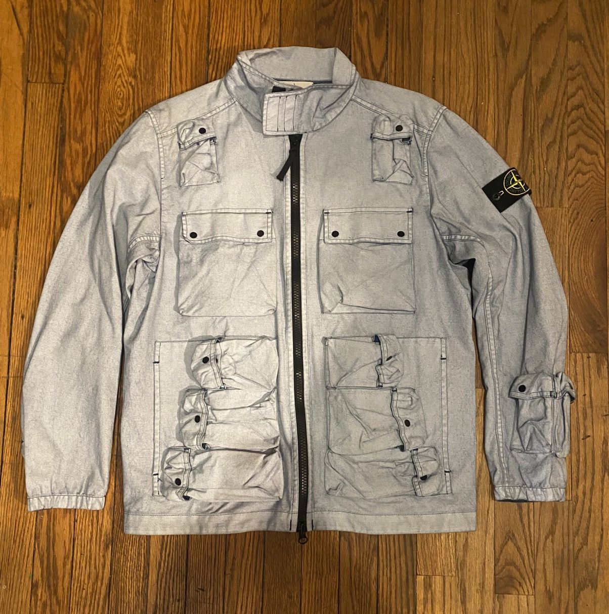 SS19 Stone Island Pigment Canvas Placcato Cargo Jacket