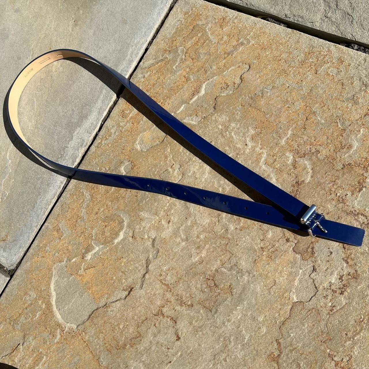 J.Crew Deep Blue Patent Leather Belt Size ONE SIZE - 1 Thumbnail