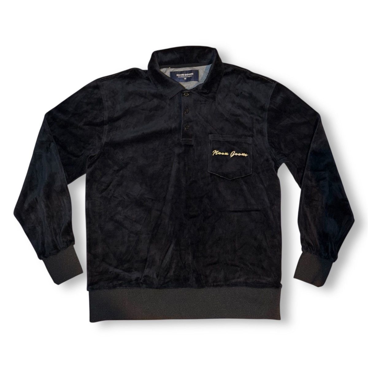 Noon Goons Noon Goons Velour Long Sleeve Polo Shirt Black Size US M / EU 48-50 / 2 - 2 Thumbnail