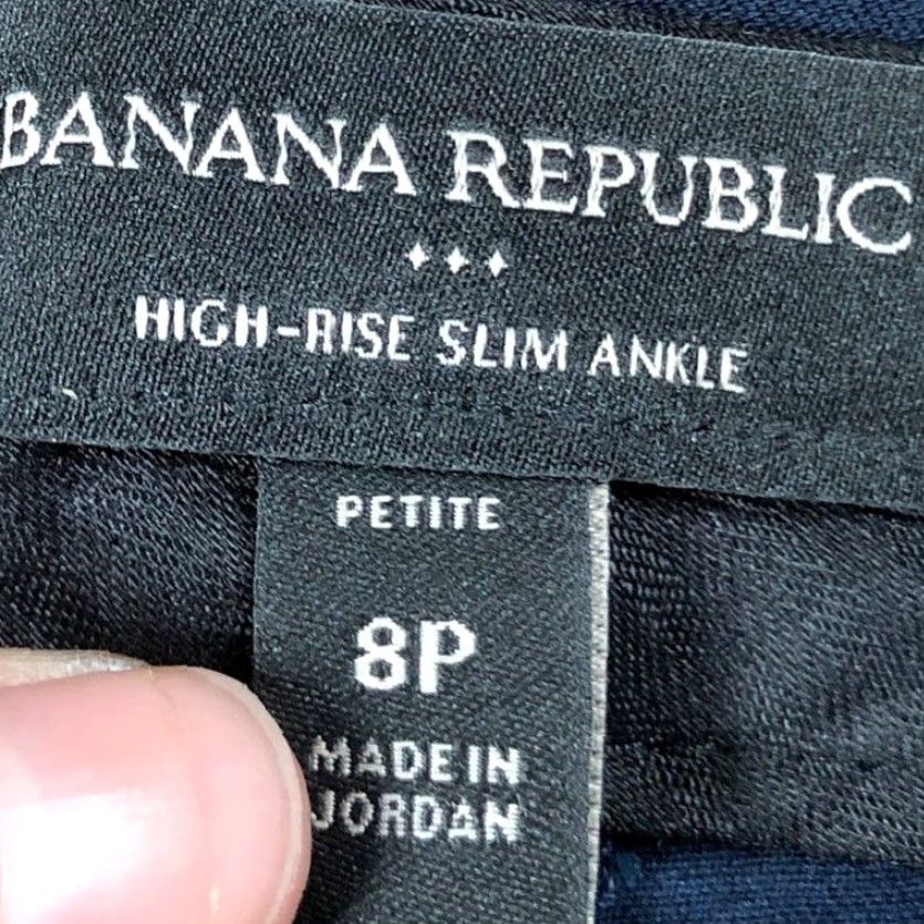 Banana Republic VINTAGE Banana Republic Womens Pants Navy Blue Petite High Rise Slim Ankle Stretch 8P Size 30" / US 8 / IT 44 - 5 Thumbnail