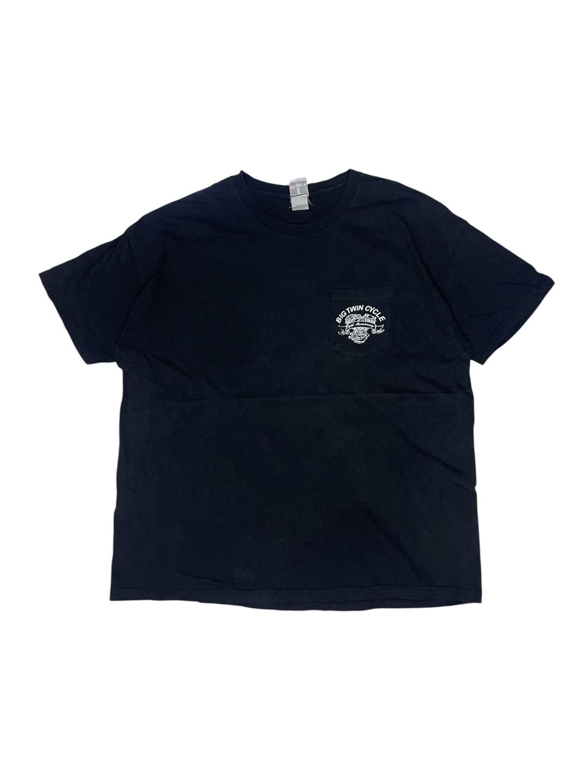 Hanes Vintage 90s Big Twin Cycles Pocket T-shirt Size US XL / EU 56 / 4 - 2 Thumbnail