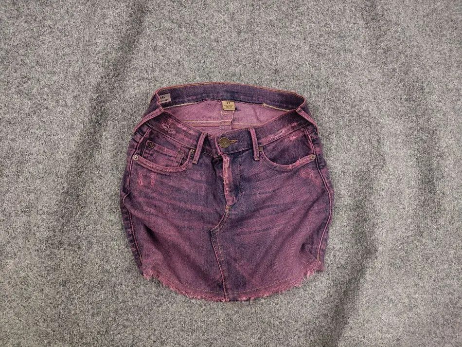True Religion Vintage True Religion USA Logo Shorts Mini Denim Skirt Y2K Size 28" / US 6 / IT 42 - 1 Thumbnail