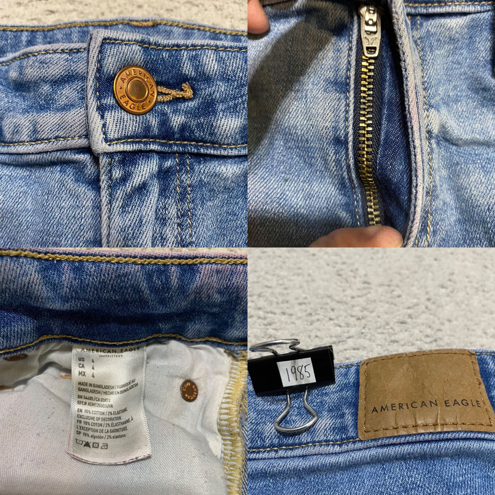 American Eagle Outfitters American Eagle Outfitters Womens 4 Jeans Shorts Blue Denim Distressed Medium Wash High Rise Cut-Off 5-Pocket Design Regular 2 in Inseam Cotton Spandex Size 27" / US 4 / IT 40 - 8 Thumbnail