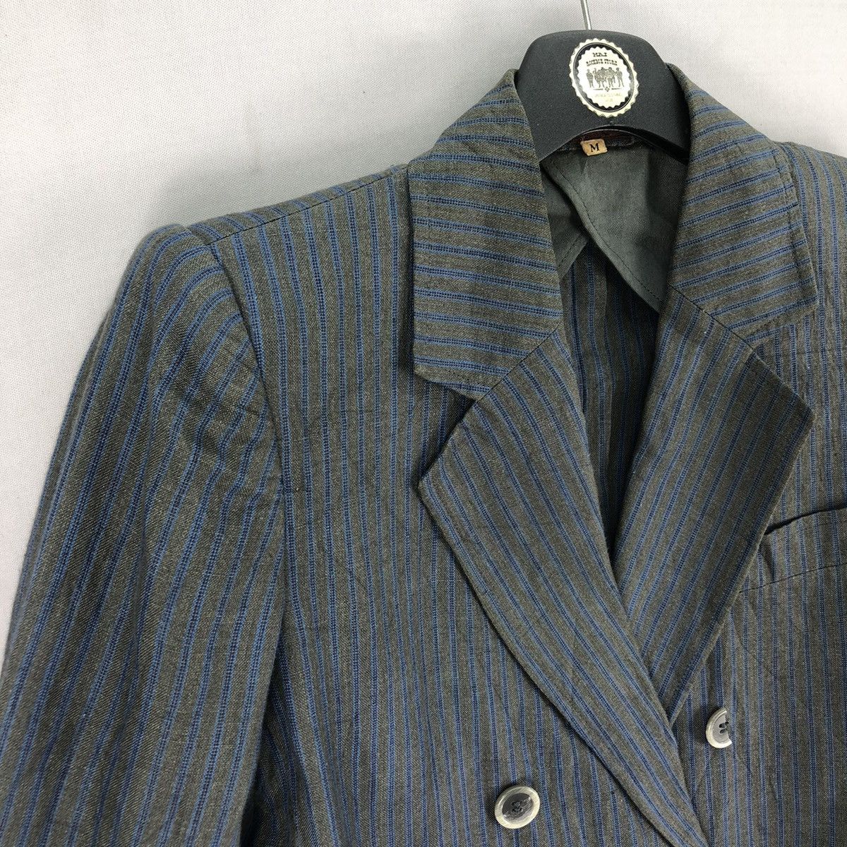 Vintage Yves Saint Laurent Paris Double Breasted Coat Stripe