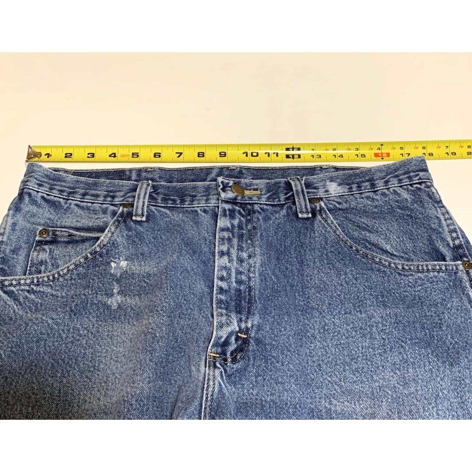 Wrangler Wrangler Jeans Regular Fit Denim Blue Jeans Mens 36x30 Straight Leg Distressed Wrangler Premium Quality Size US 36 / EU 52 - 3 Thumbnail