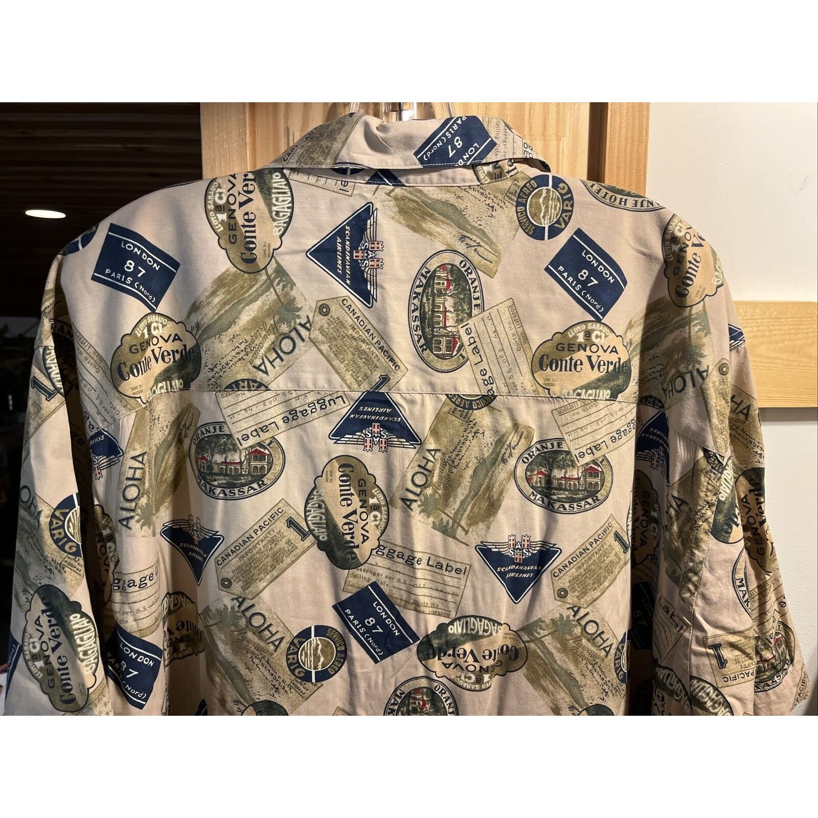 Pendleton Pendleton Men’s XL Beige Luggage Print Cotton Hawaiian Shirt Size US XL / EU 56 / 4 - 21 Thumbnail