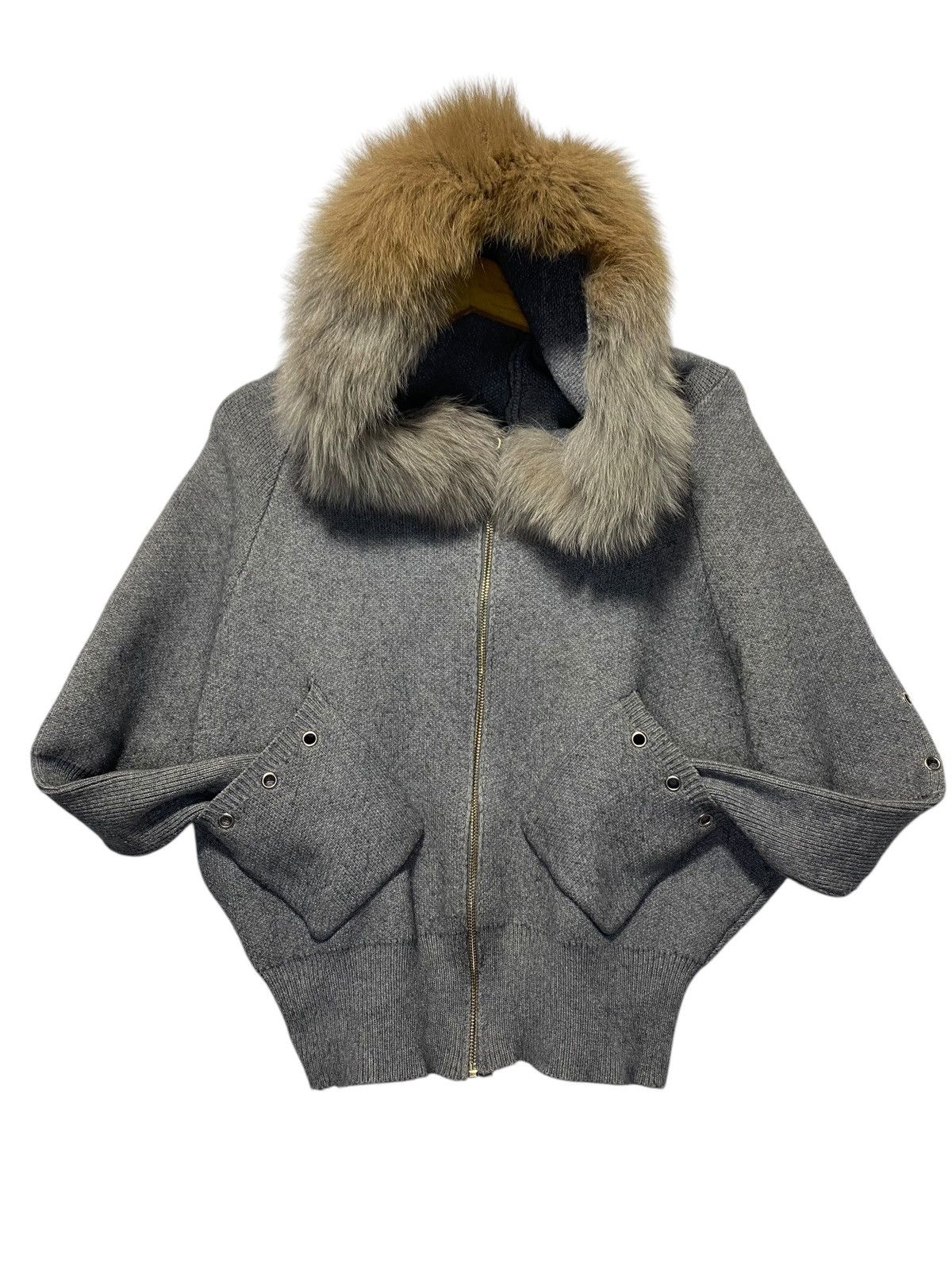 Japanese Brand 2000s Japan Knitted bat wing Fur Hoodie Size US L / EU 52-54 / 3 - 3 Thumbnail