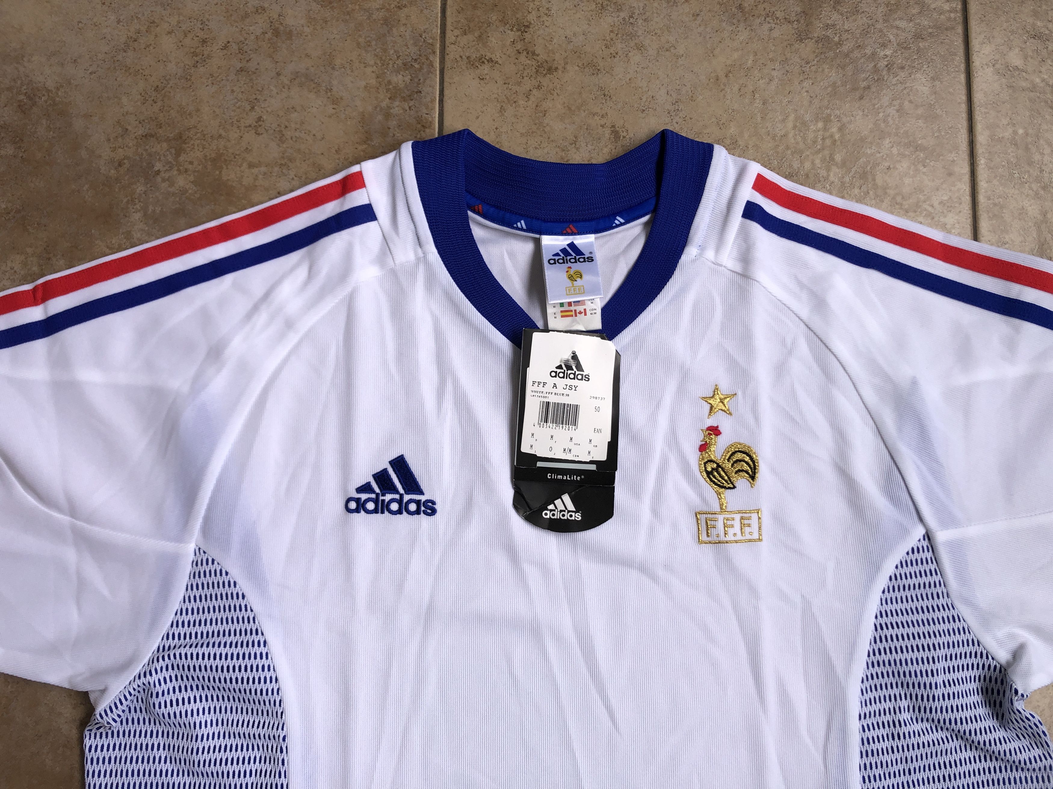Adidas France Away Football Shirt 2002-2004 Size M BNWT Size US M / EU 48-50 / 2 - 2 Thumbnail