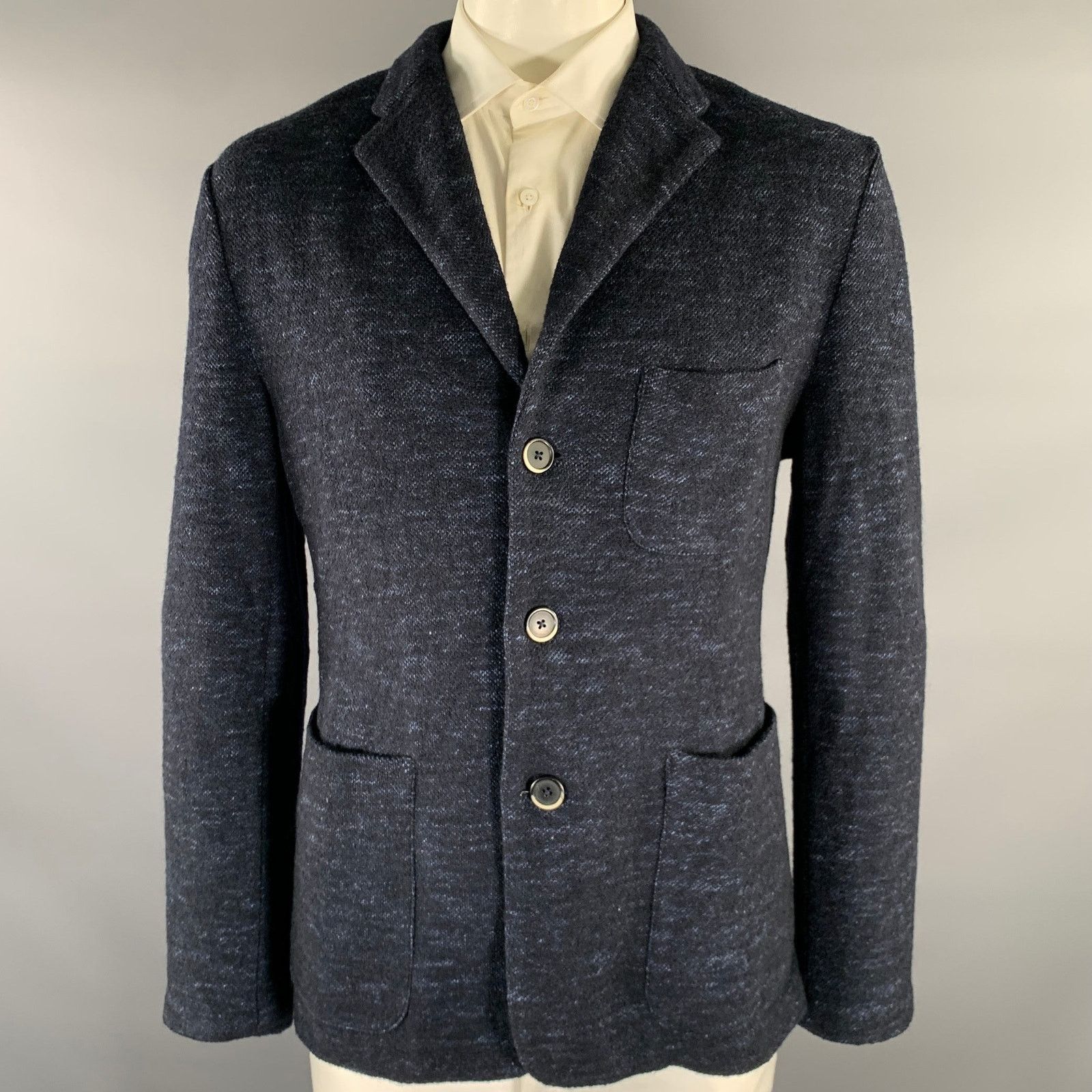 Barena BARENA Size 44 Navy Knit Wool Cotton Sport Coat Size 44R - 1 Thumbnail