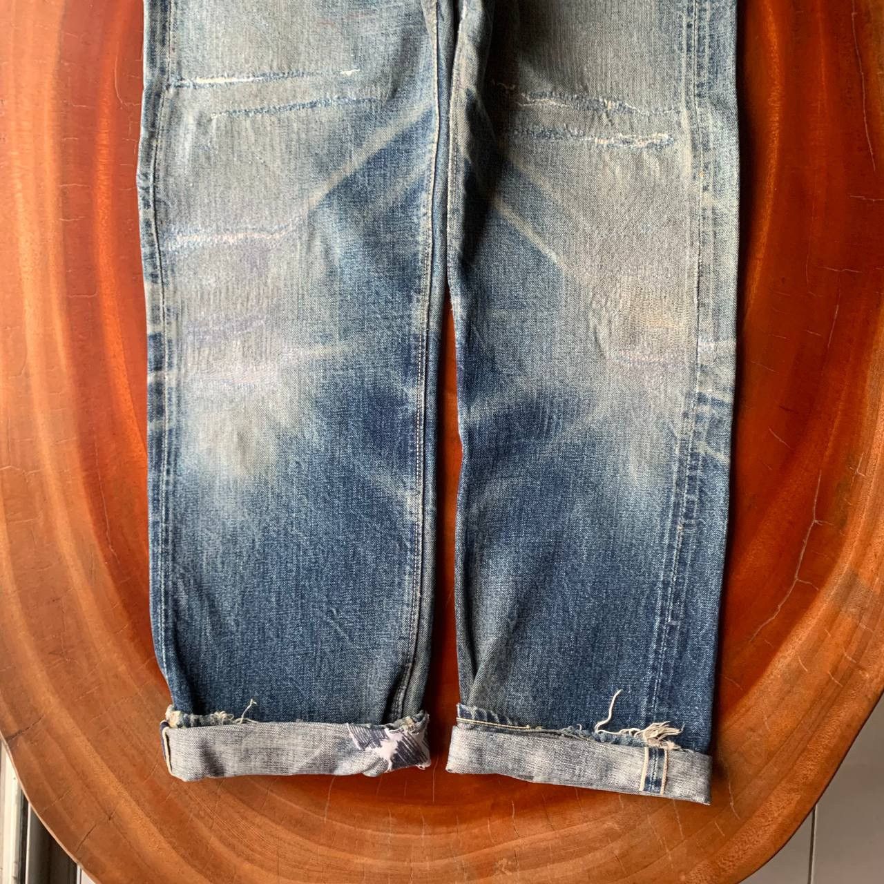 Denime Denime Japan Distressed Redline Selvedge Blue Denim Pants Size US 29 - 5 Thumbnail