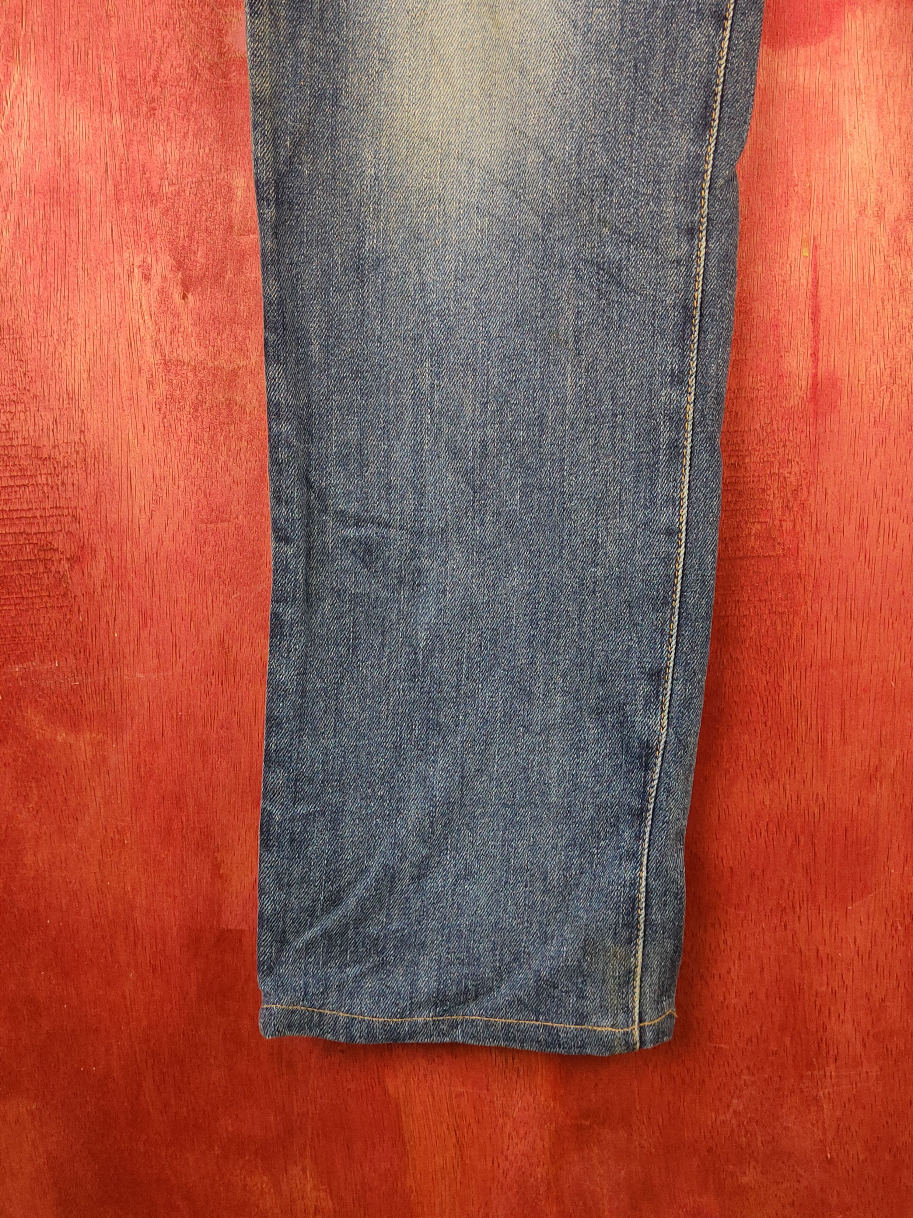 Edwin Edwin Dark Blue Distressed Ripped Soft Jeans #S2206 Size US 33 - 4 Thumbnail