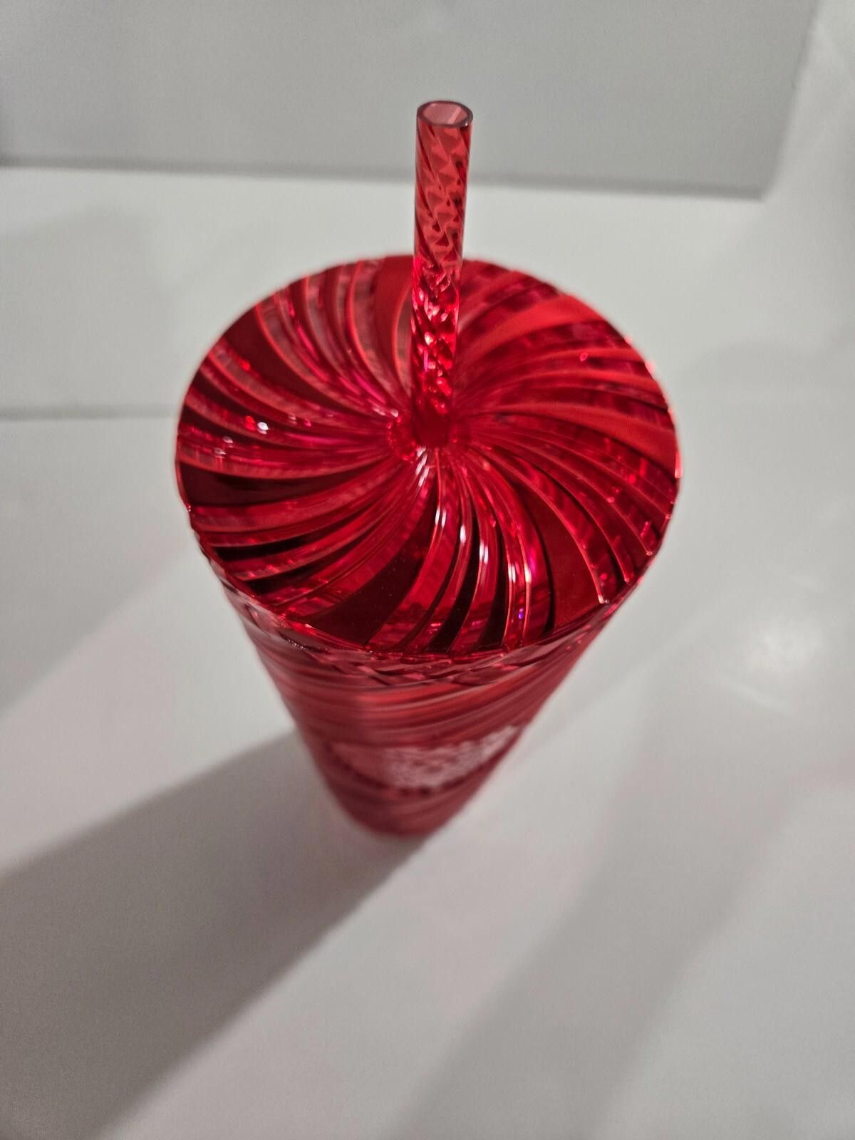 Designer Starbucks Christmas Red Tumbler Swirl 2024 Straw 24 oz NEW Size ONE SIZE - 5 Thumbnail