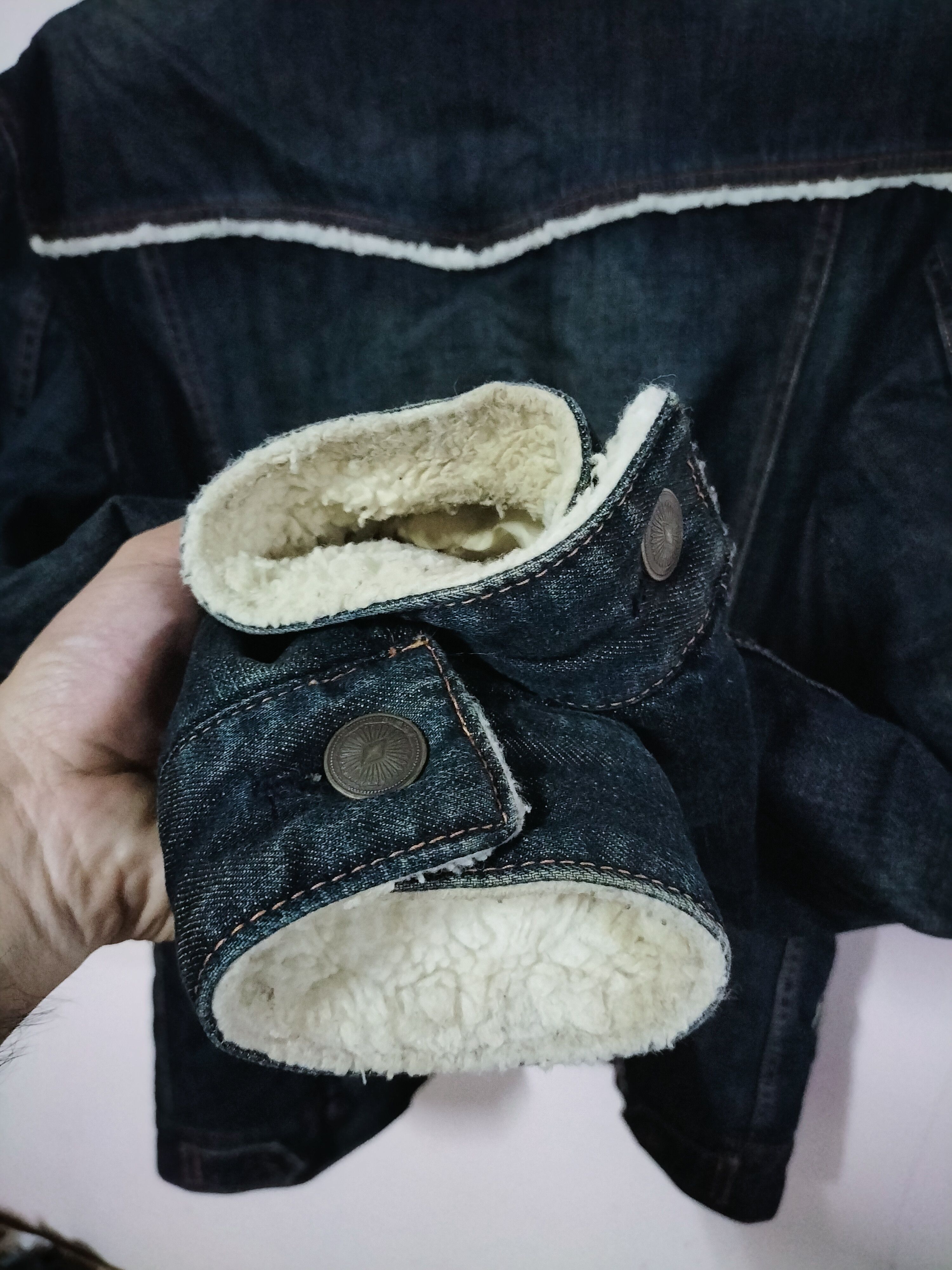 Edwin Vintage Edwin Sherpa Autumn Denim Jacket Cowboy Size US L / EU 52-54 / 3 - 13 Thumbnail