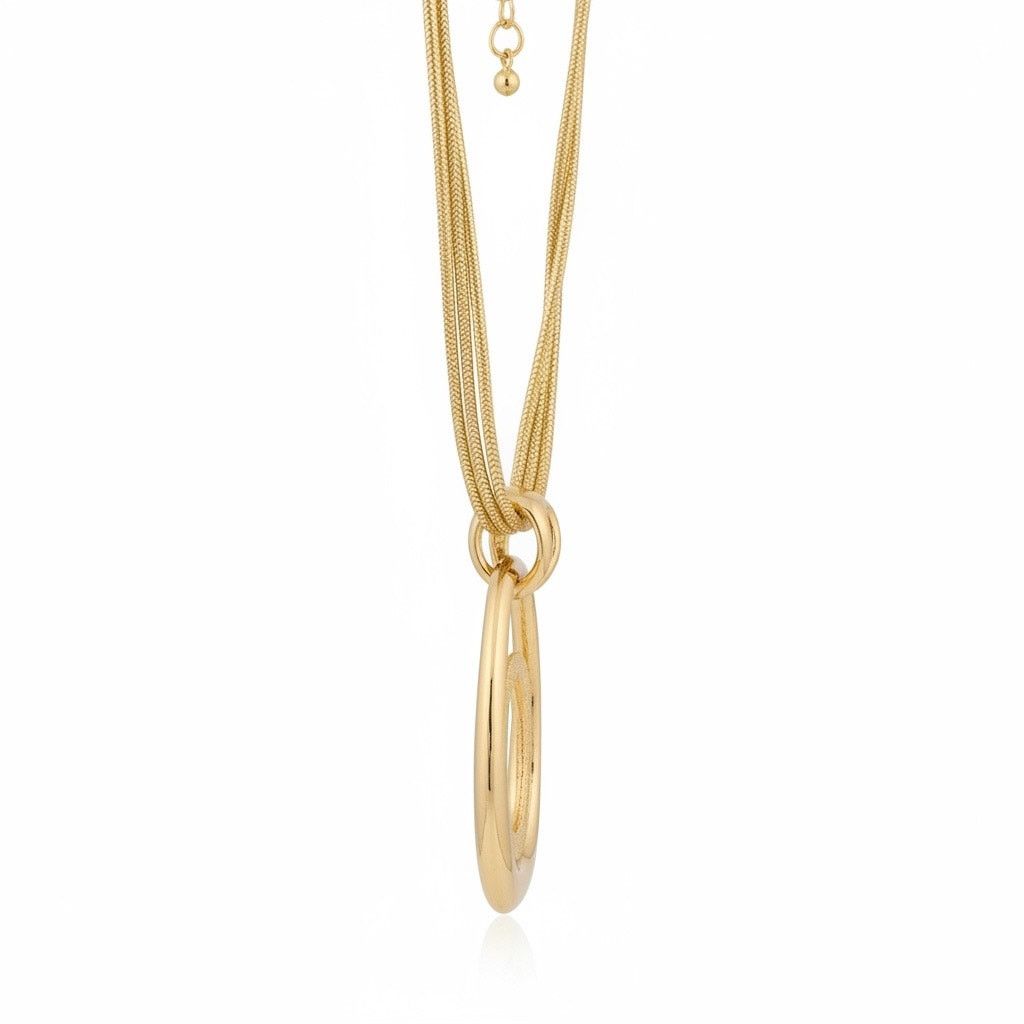 Style & Co Style & Co Gold Tone Multi Strand Oval Pendant Necklace NEW Size ONE SIZE - 3 Thumbnail