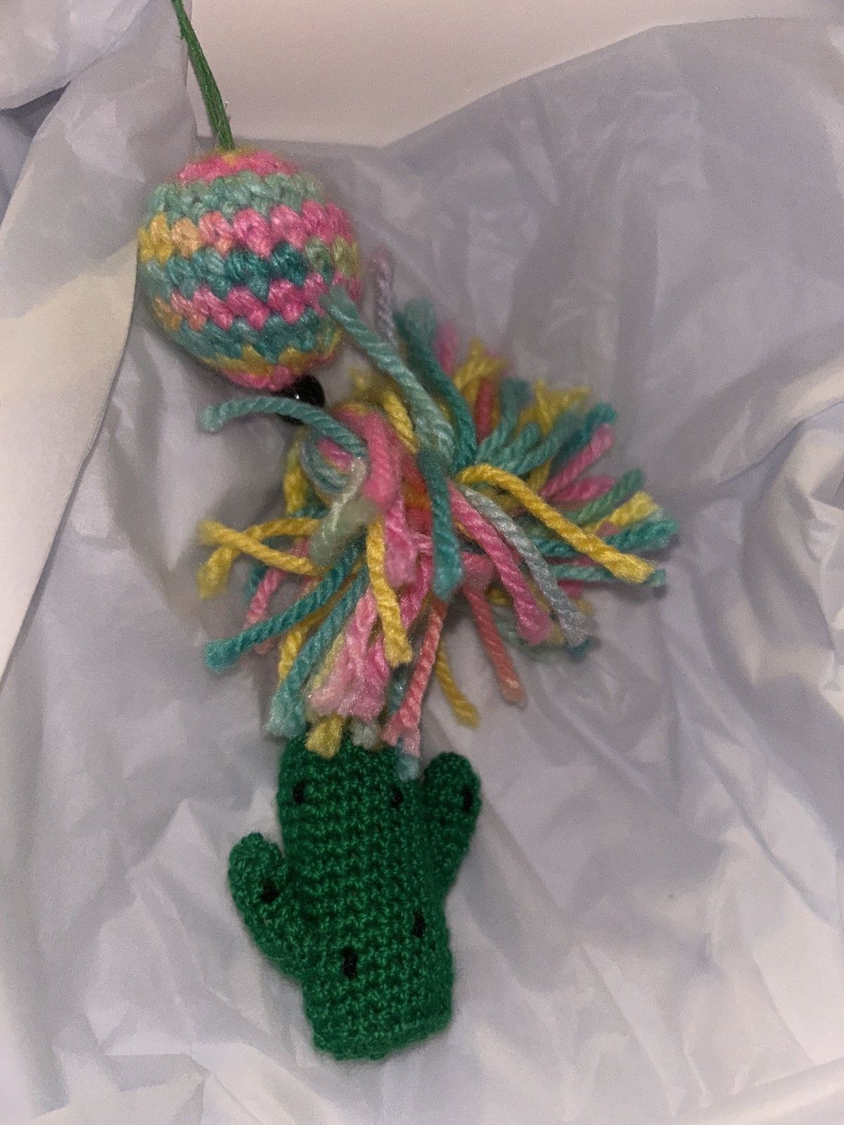 Marni Marni Crochet Knitted Cactus Bag Charm Key Chain Emerald Size ONE SIZE - 5 Thumbnail