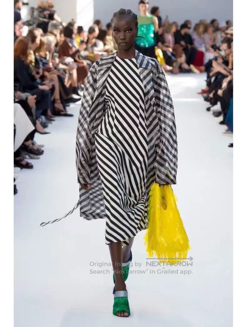 Dries Van Noten Dries Van Noten Silk Blend Striped Trench Coat Size S / US 4 / IT 40 - 6 Thumbnail