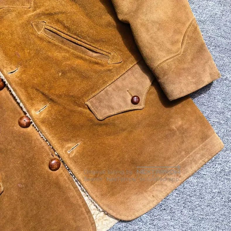 Schott Schott Thick and soft shearling cowhide farmer coat leathe Size US XXL / EU 58 / 5 - 4 Thumbnail
