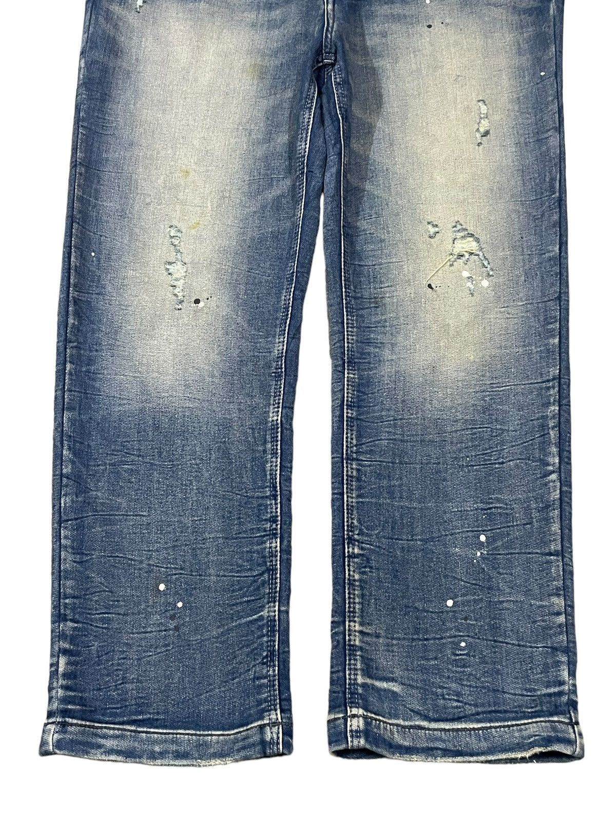 Japanese Brand Oblekt Japan Paint Splatter Ezy Denim Style Distressed Pants Size US 31 - 4 Thumbnail