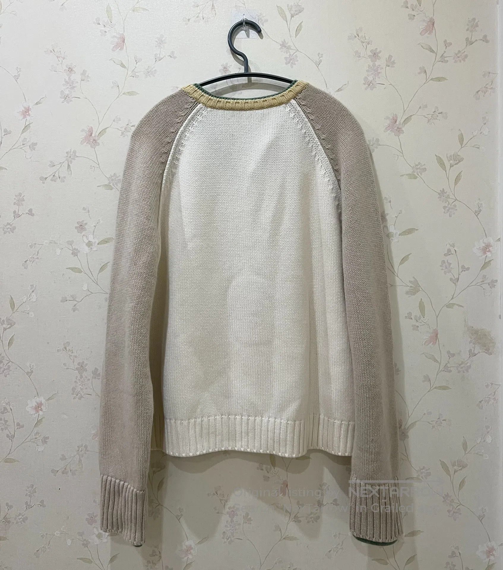 Loro Piana LORO PIANA Colorful V-neck college-style cashmere sweater| Size US S / EU 44-46 / 1 - 2 Thumbnail